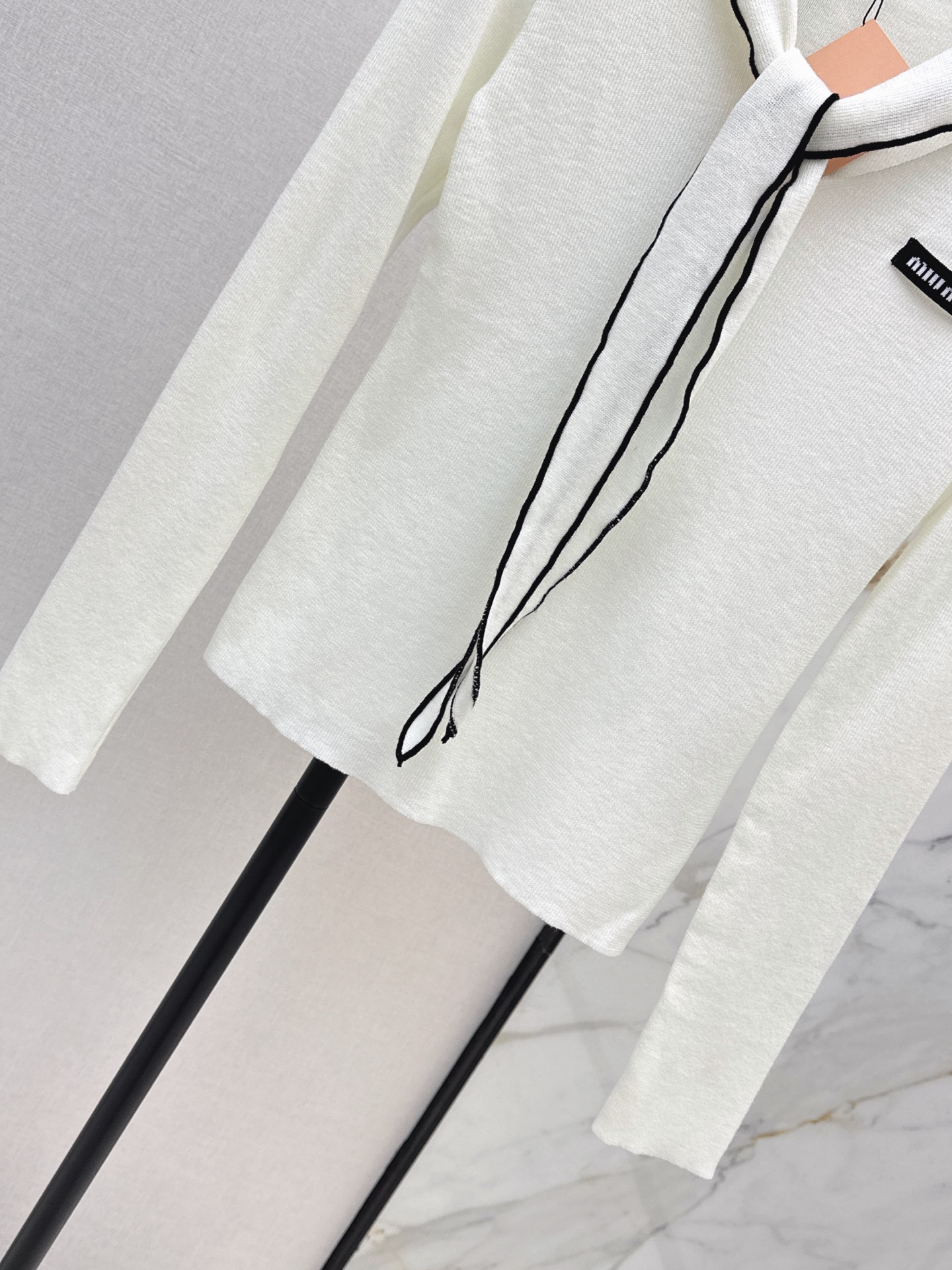 Miu 26fw contract-trim knit top