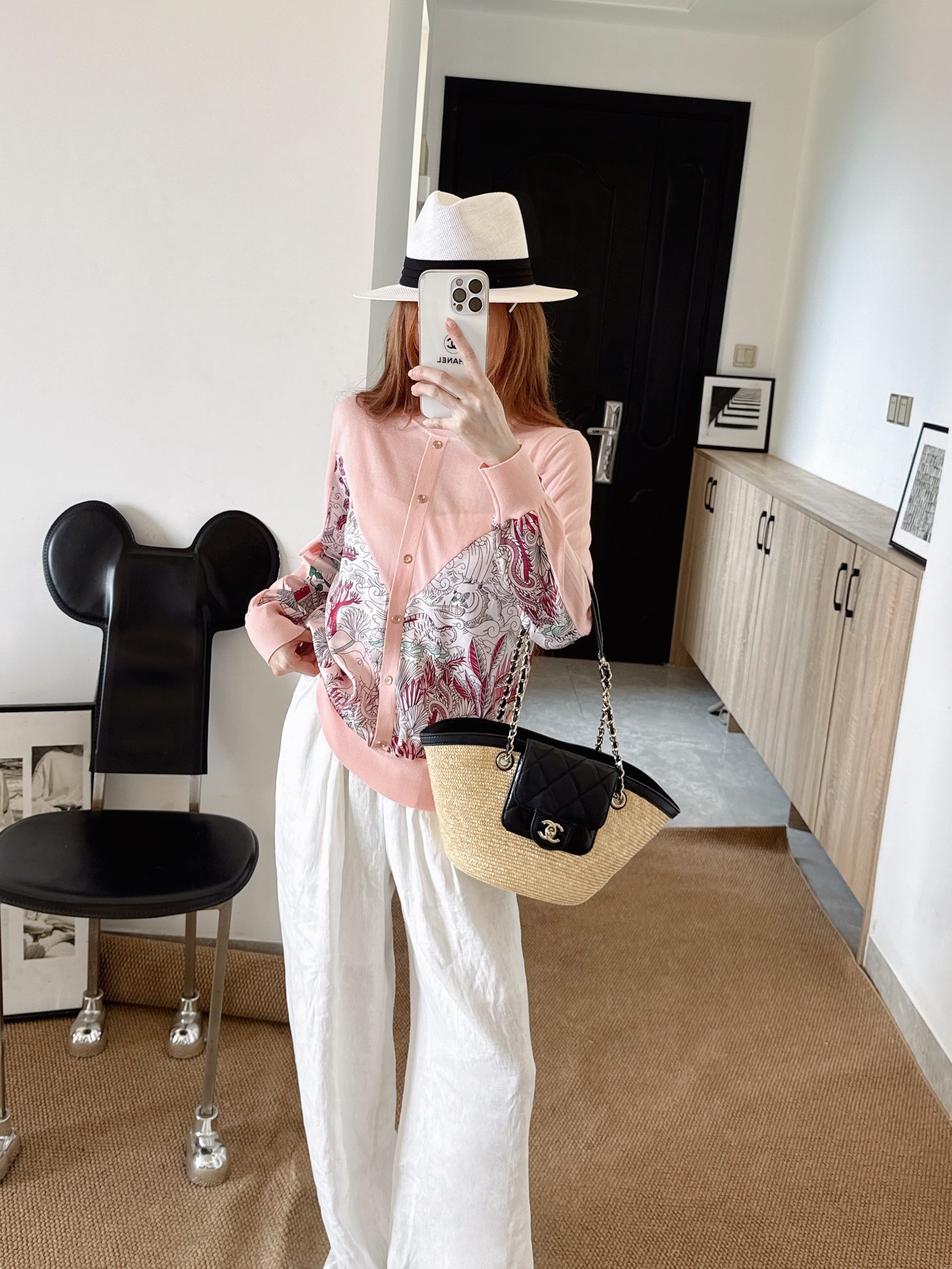 Her 26fw print knit cardigan