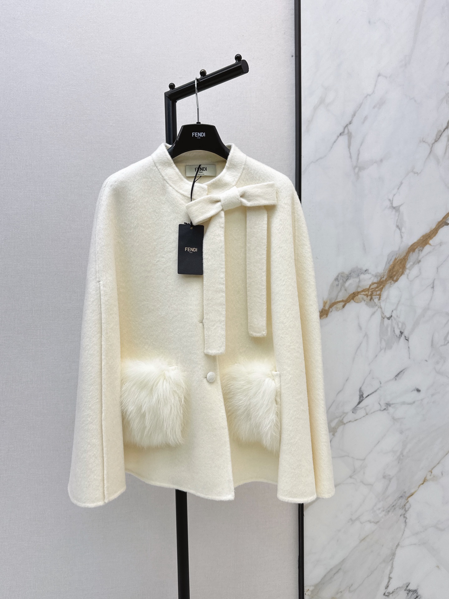 Fen 26fw woolen cape jacket