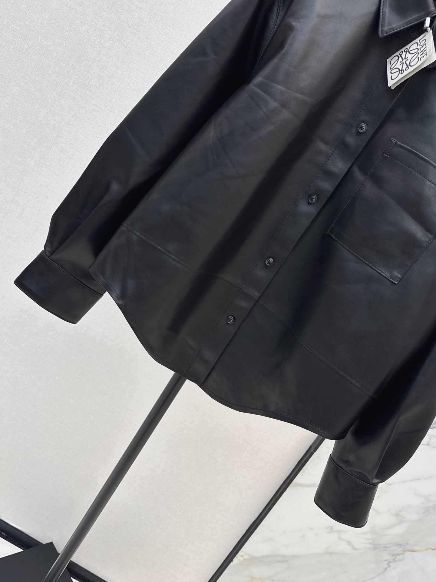 Loe 26fw leather shirt jacket