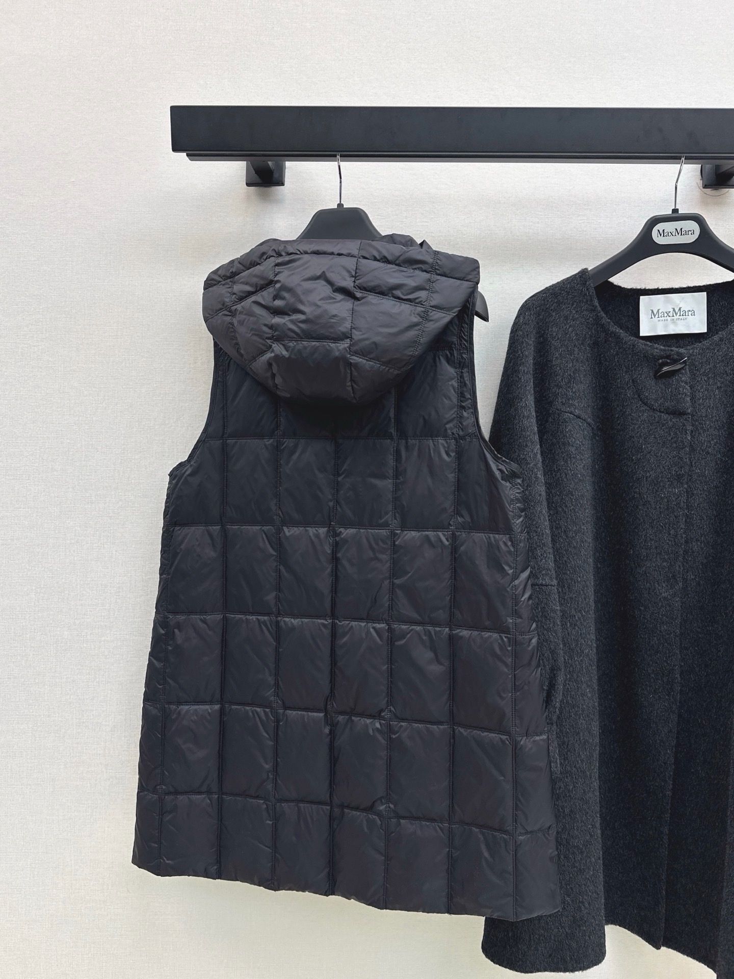 Max 26fw hooded down vest overcoats sets