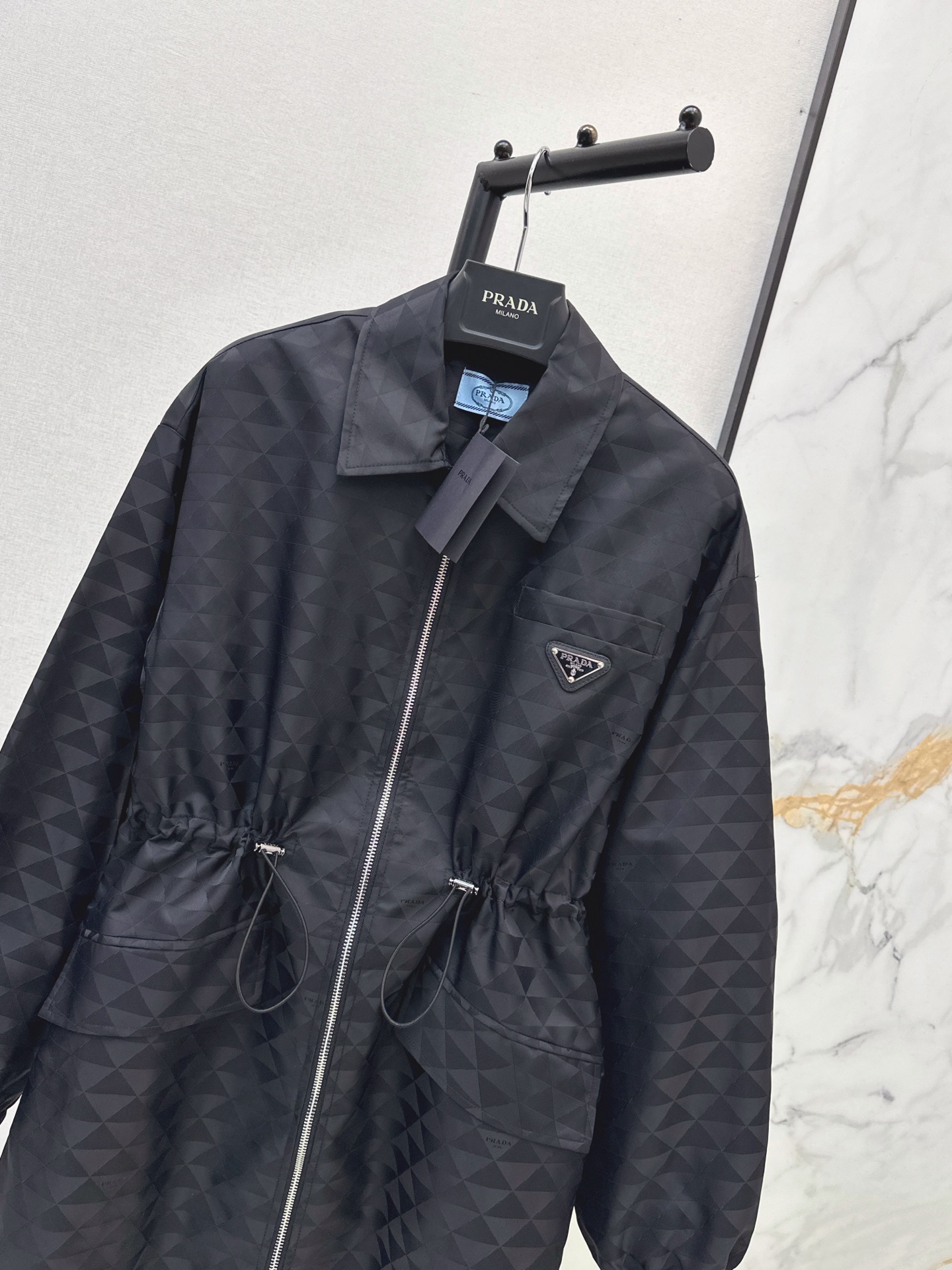 Pra 26fw drawsting zipper trench coats