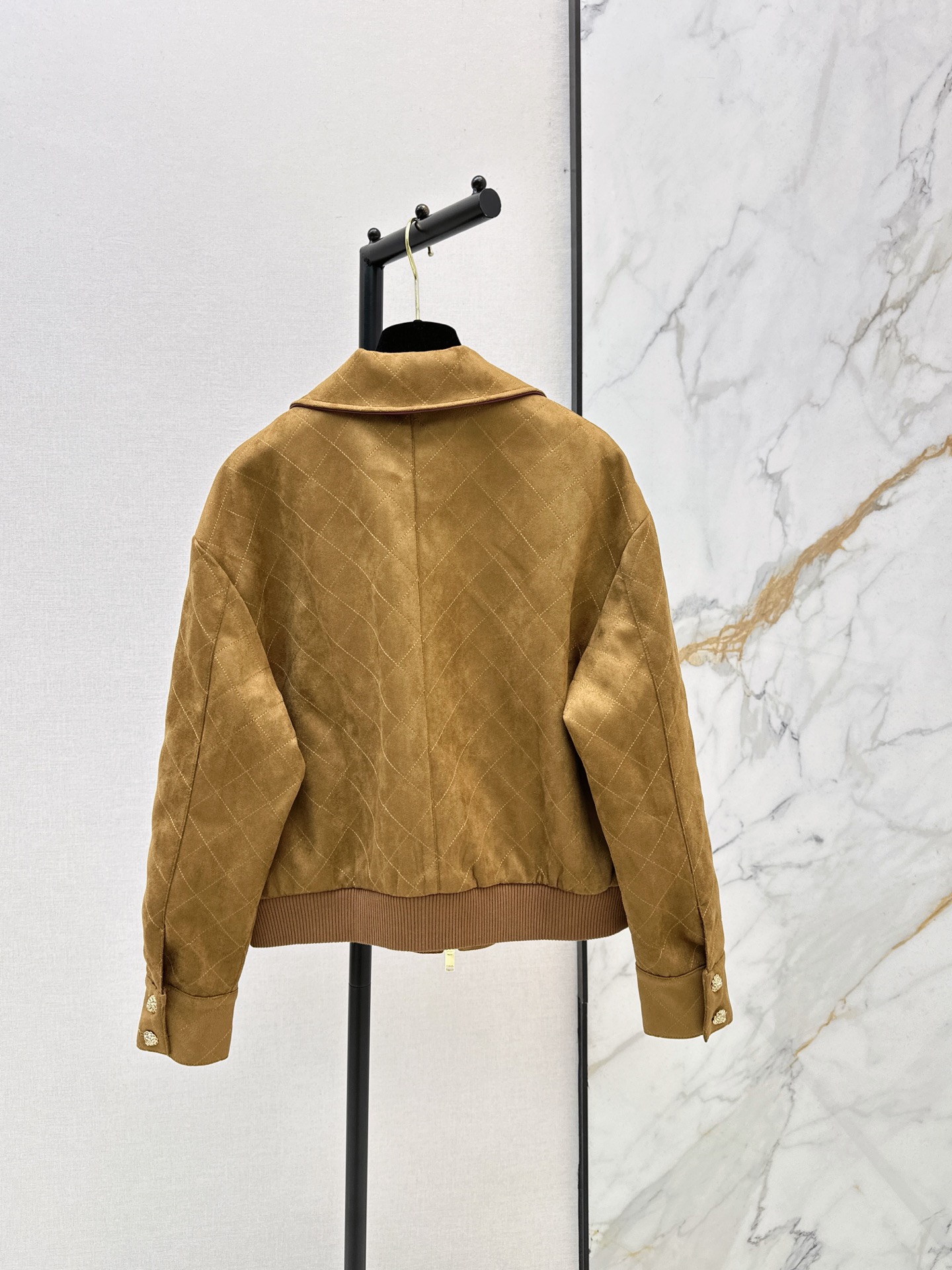 Chan 26fw suede fleece zipper jacket