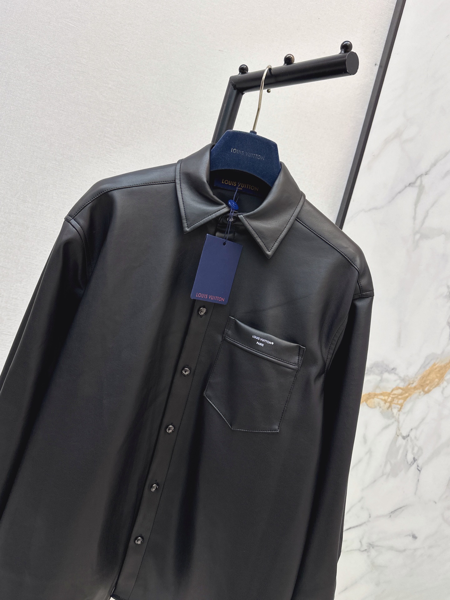 Loui 26fw pu leather shirt jacket