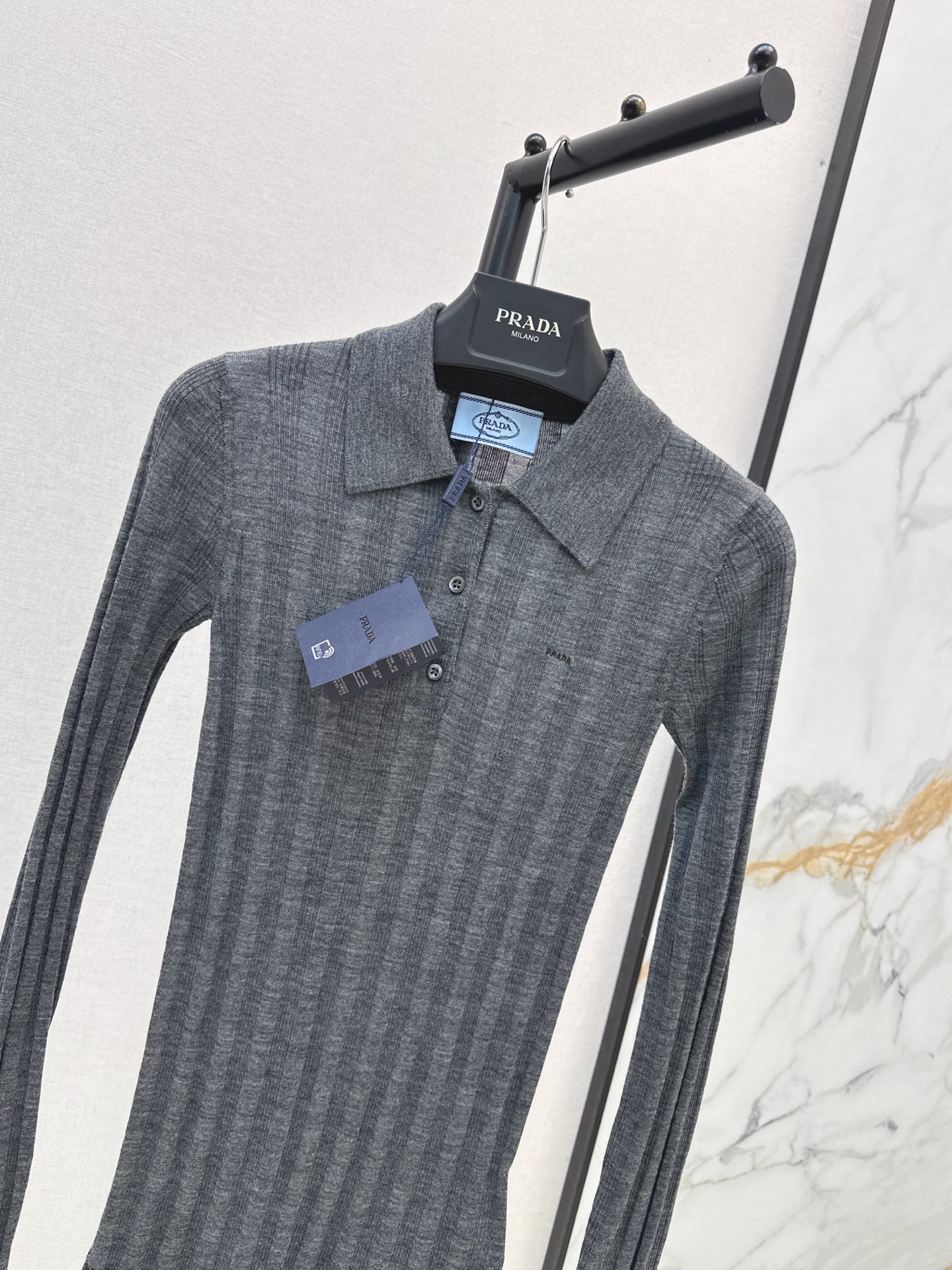 Pra 26fw slim-fit knit top