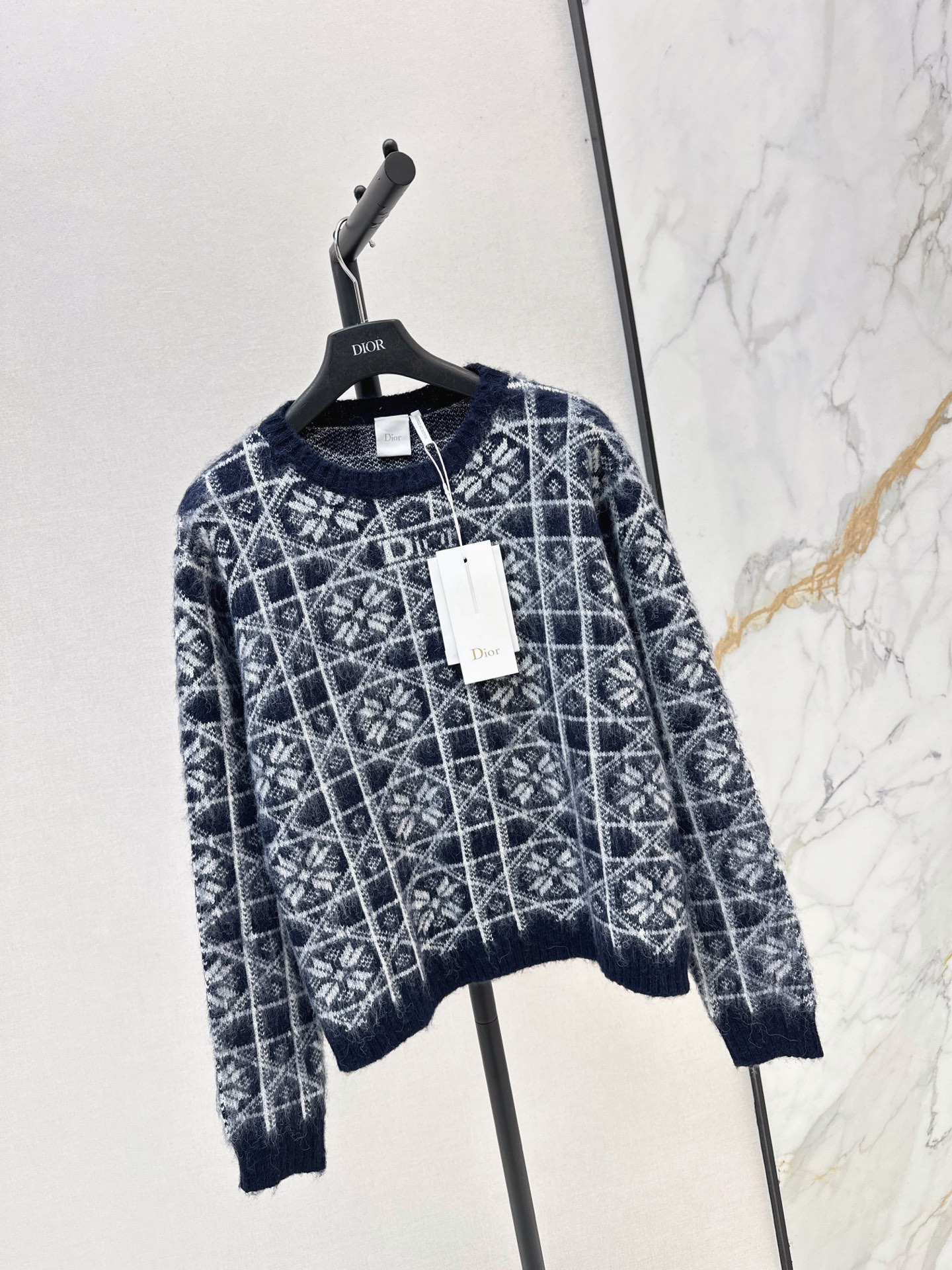 CD 26fw check jacuard sweater