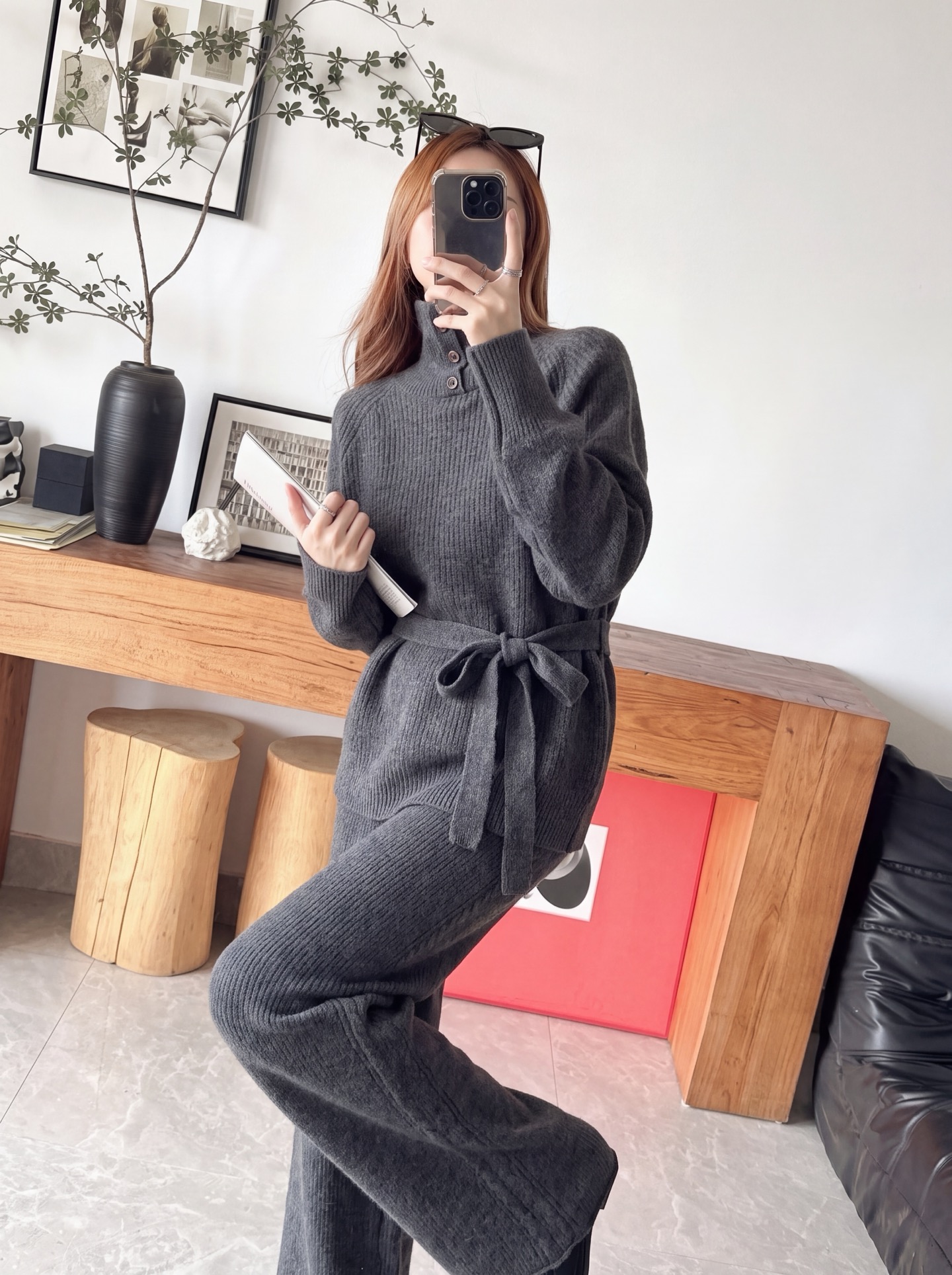 Her 26fw wool sweater pants sets