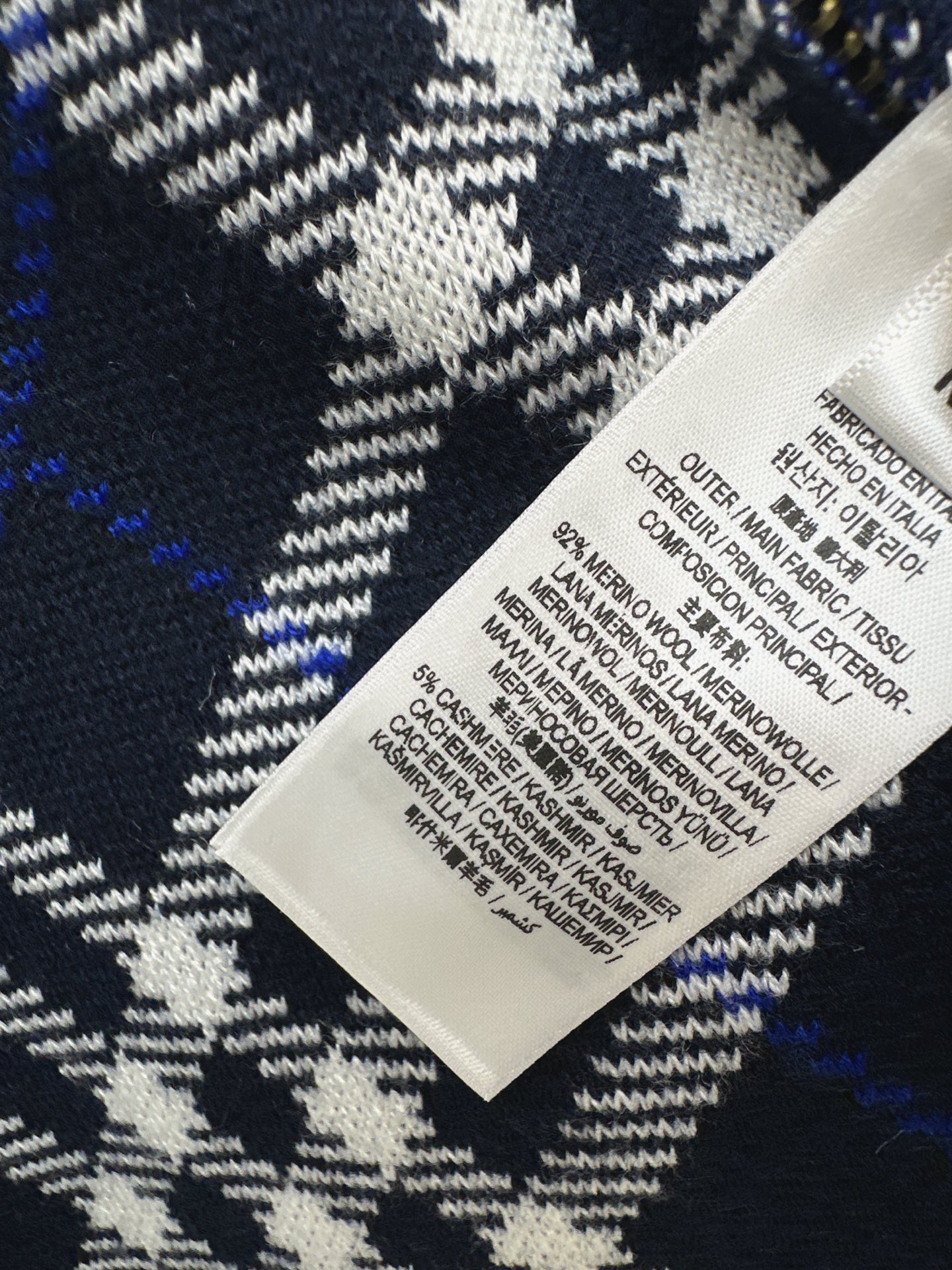 Bur 26fw check knit cardigan