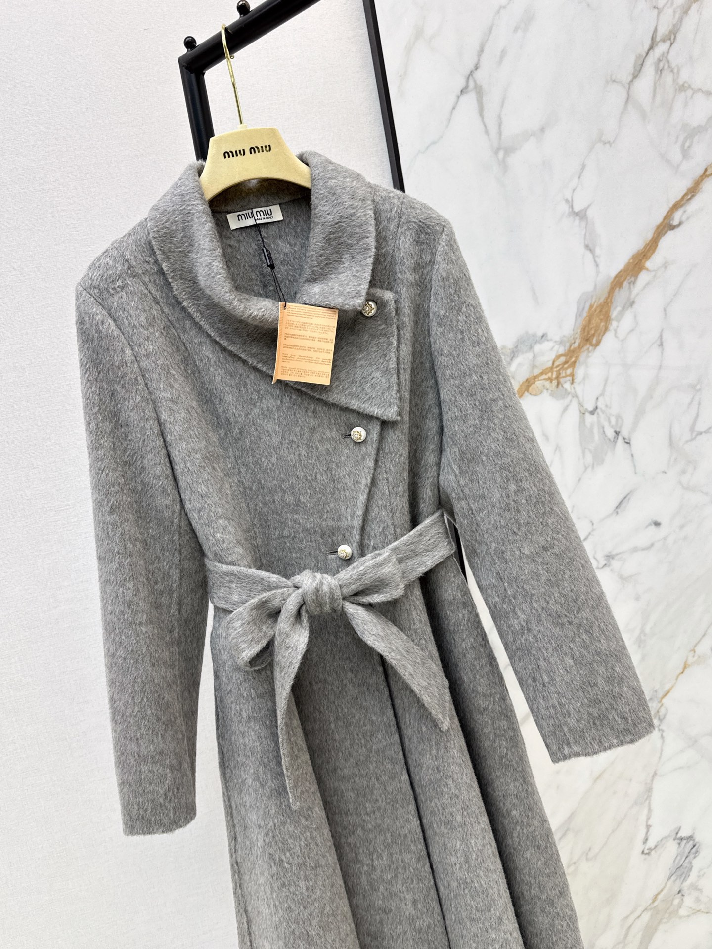 Miu 26fw woolen belted overcoats