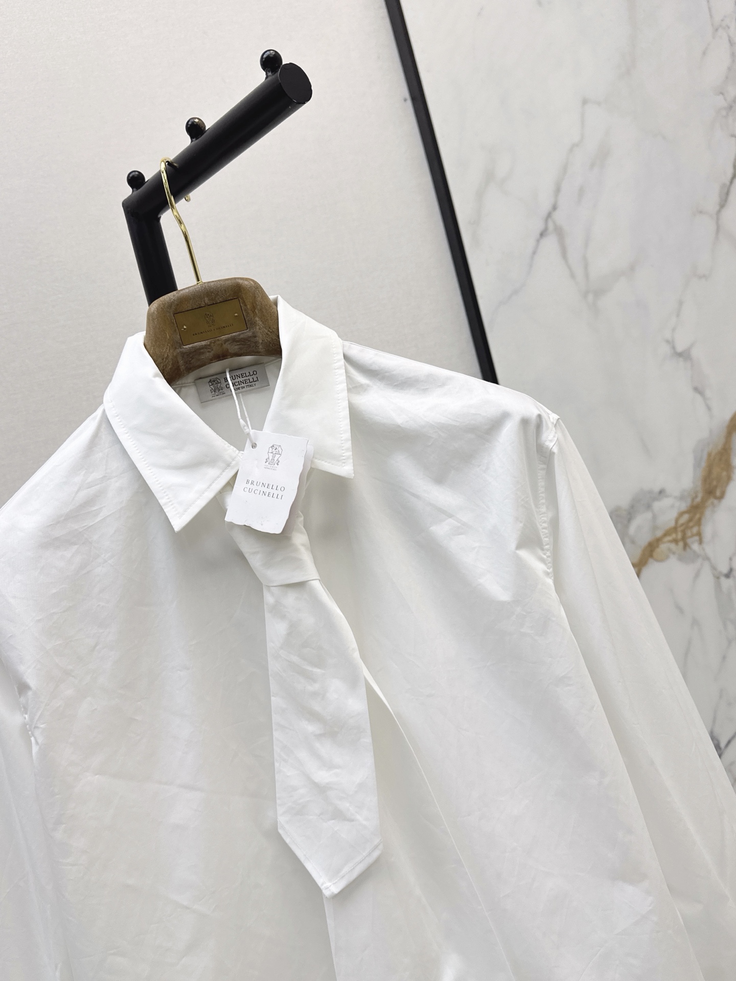 Brun 26fw ribbon shirt