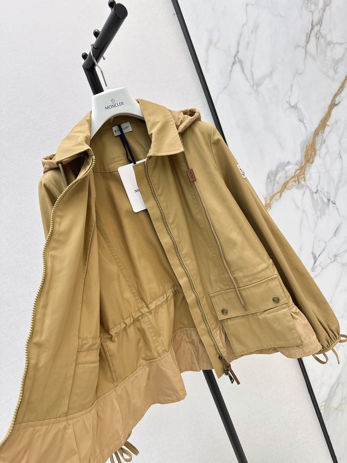 Monc 26fw drawstring hooded jacket