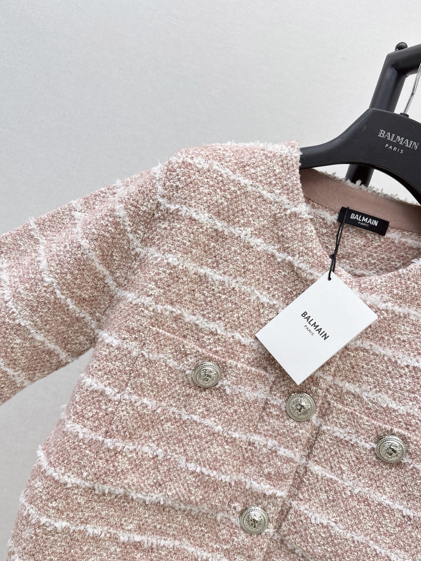 Bal 26fw stripe knit cardigan