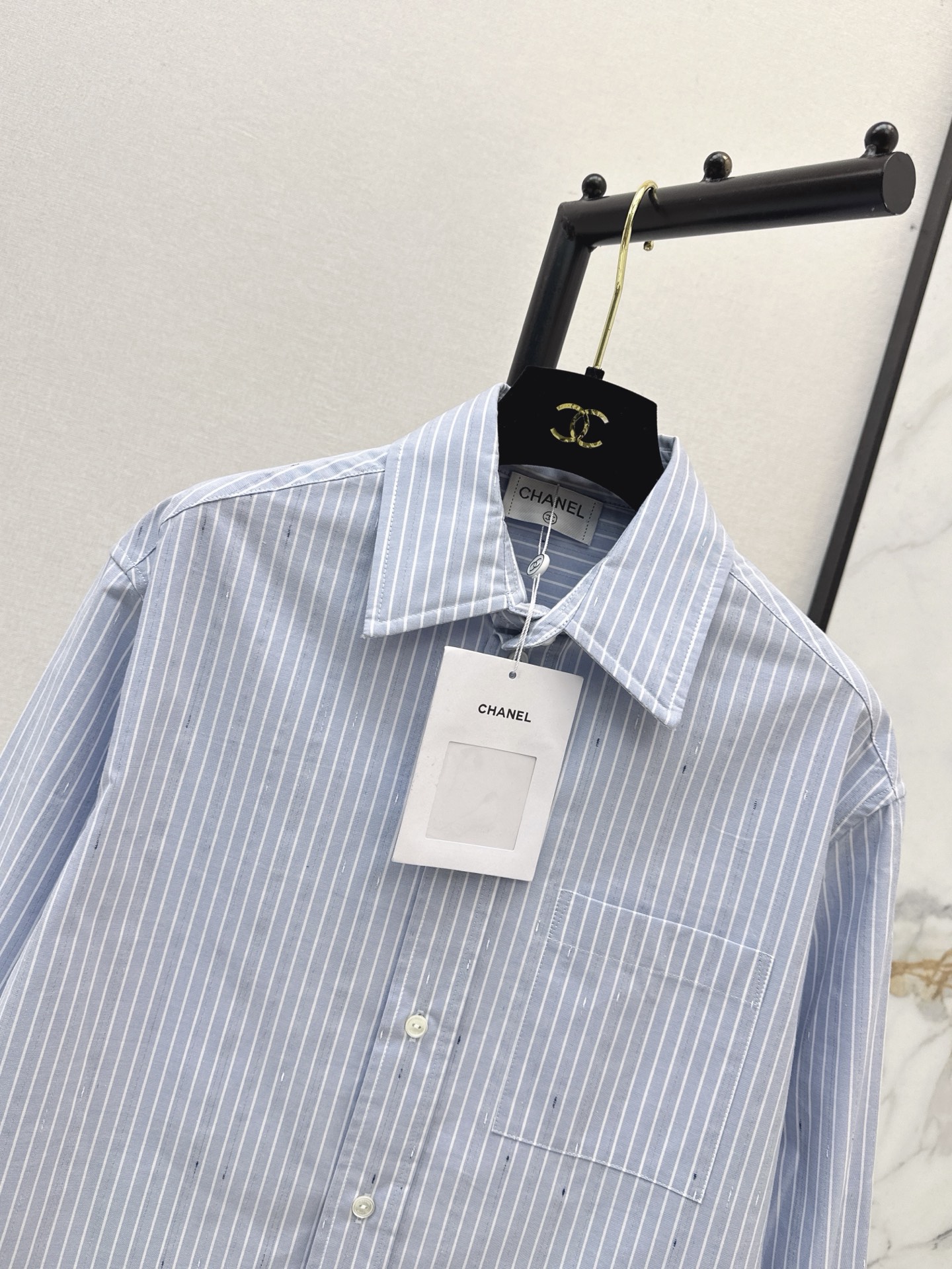 Chan 26fw stripe jacquard shirt