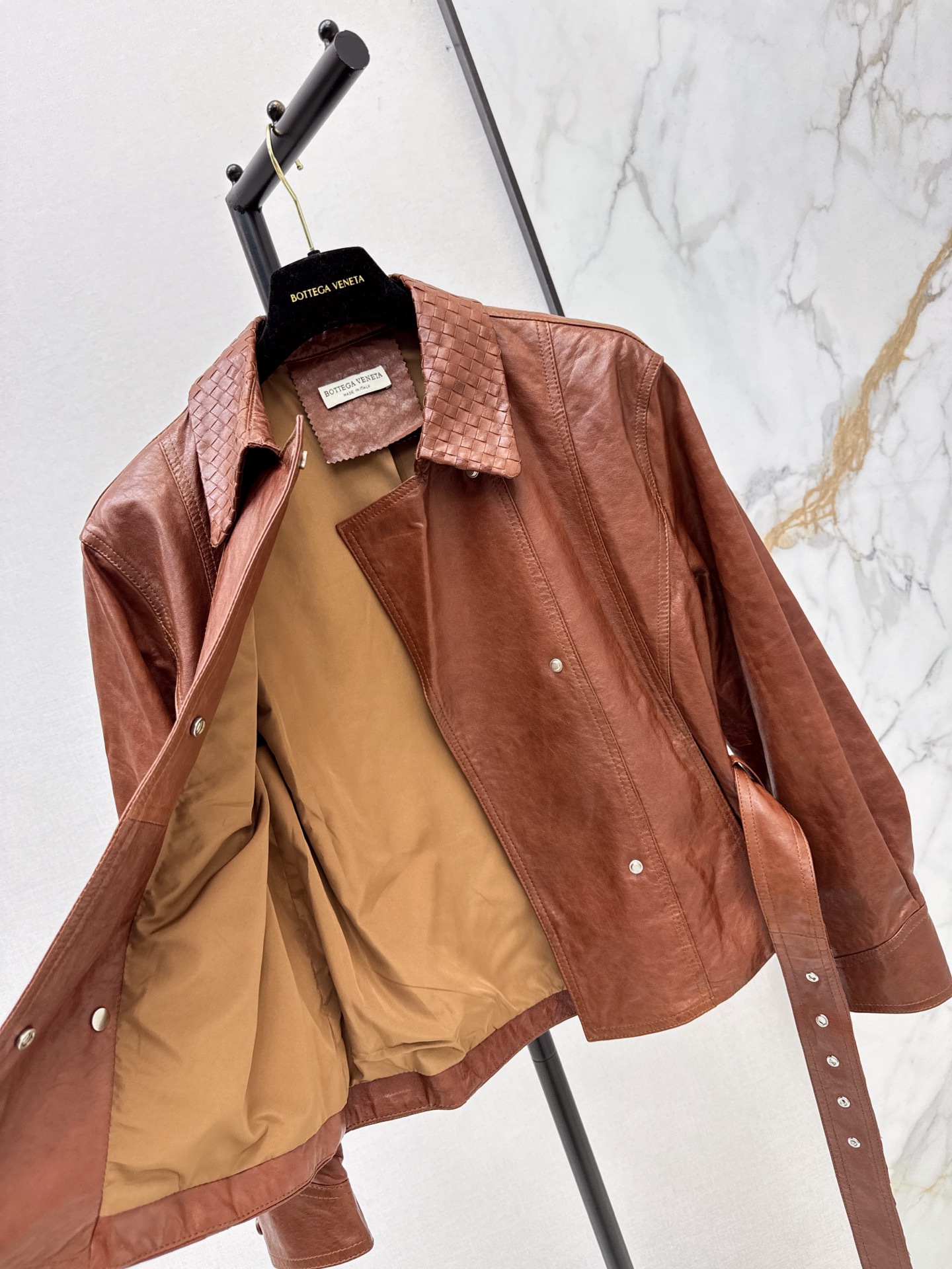 Bott 26fw belted leather jacket