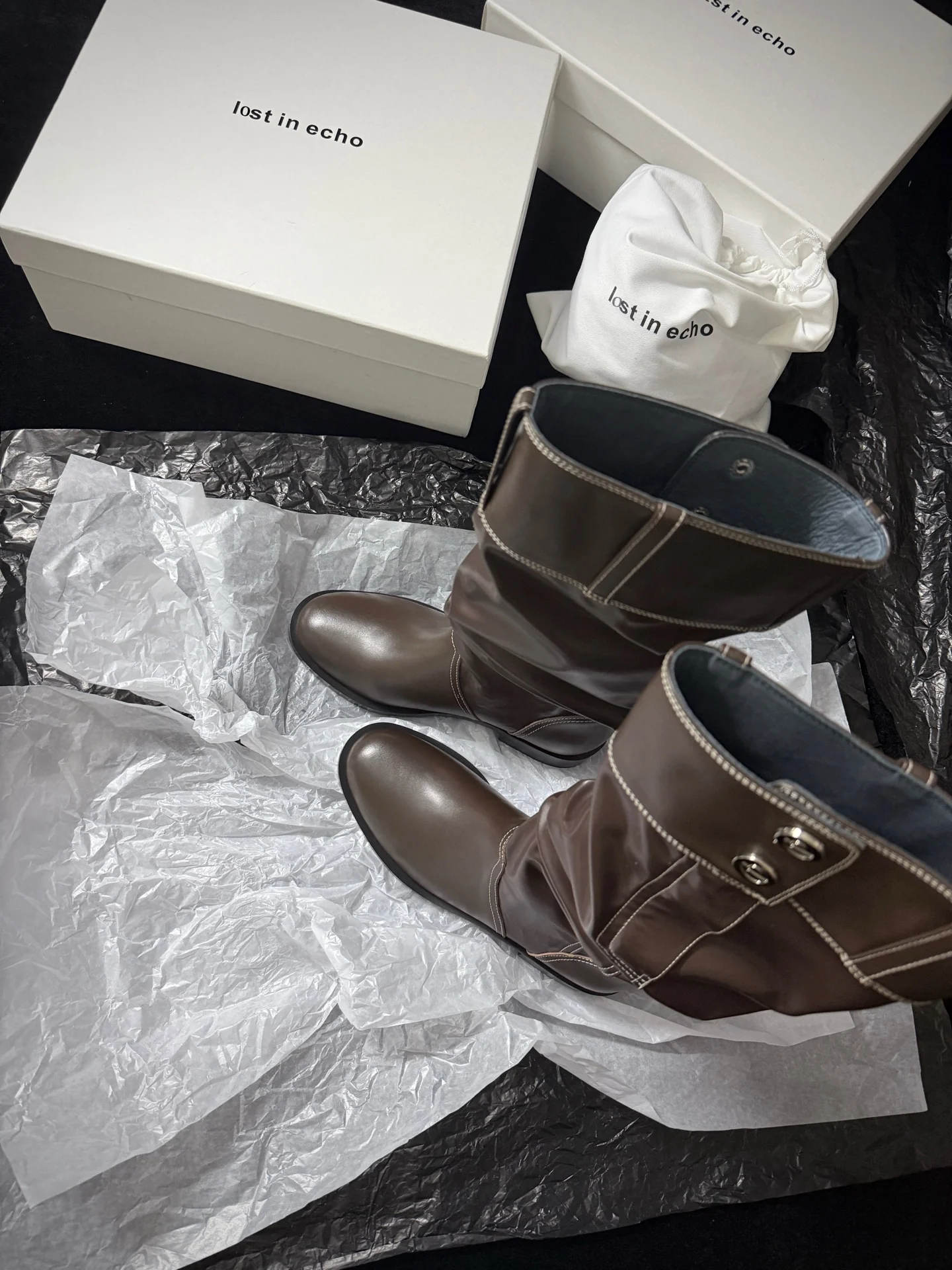 Lost 25fw slouch boots