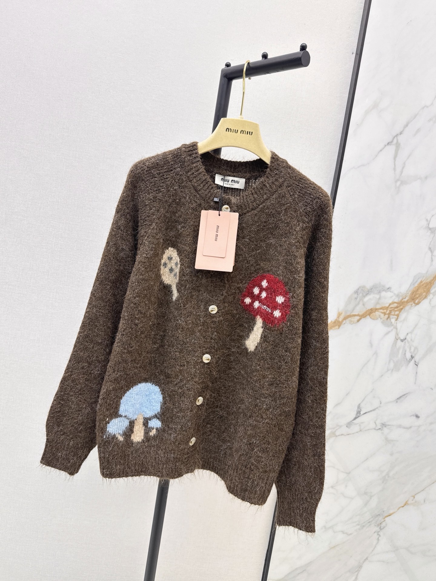 Miu 26fw jacquard knit cardigan