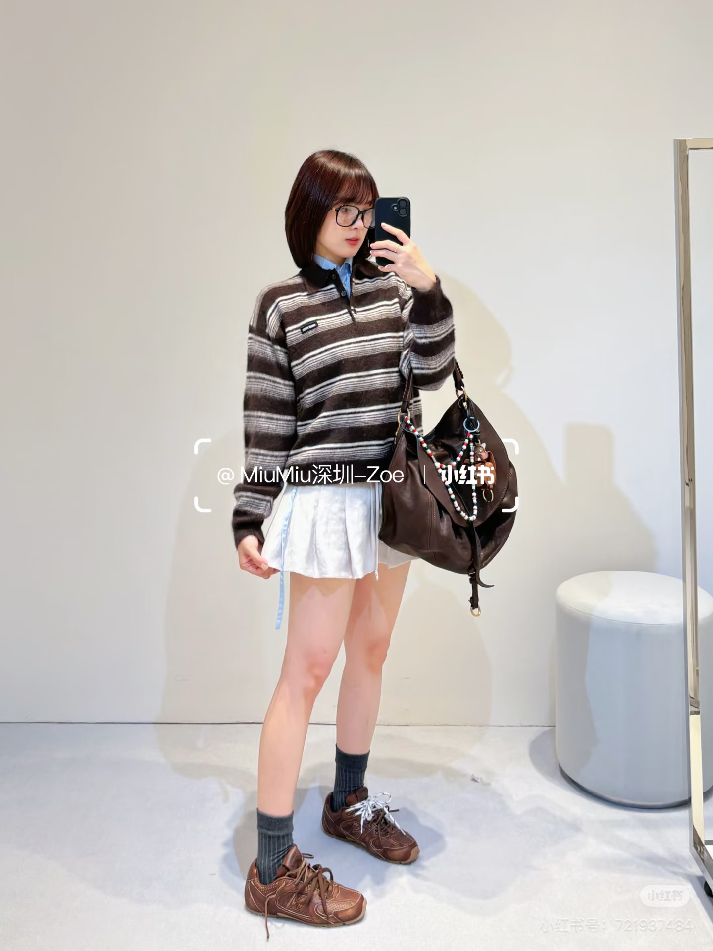 Miu 26fw stripe polo knitwear