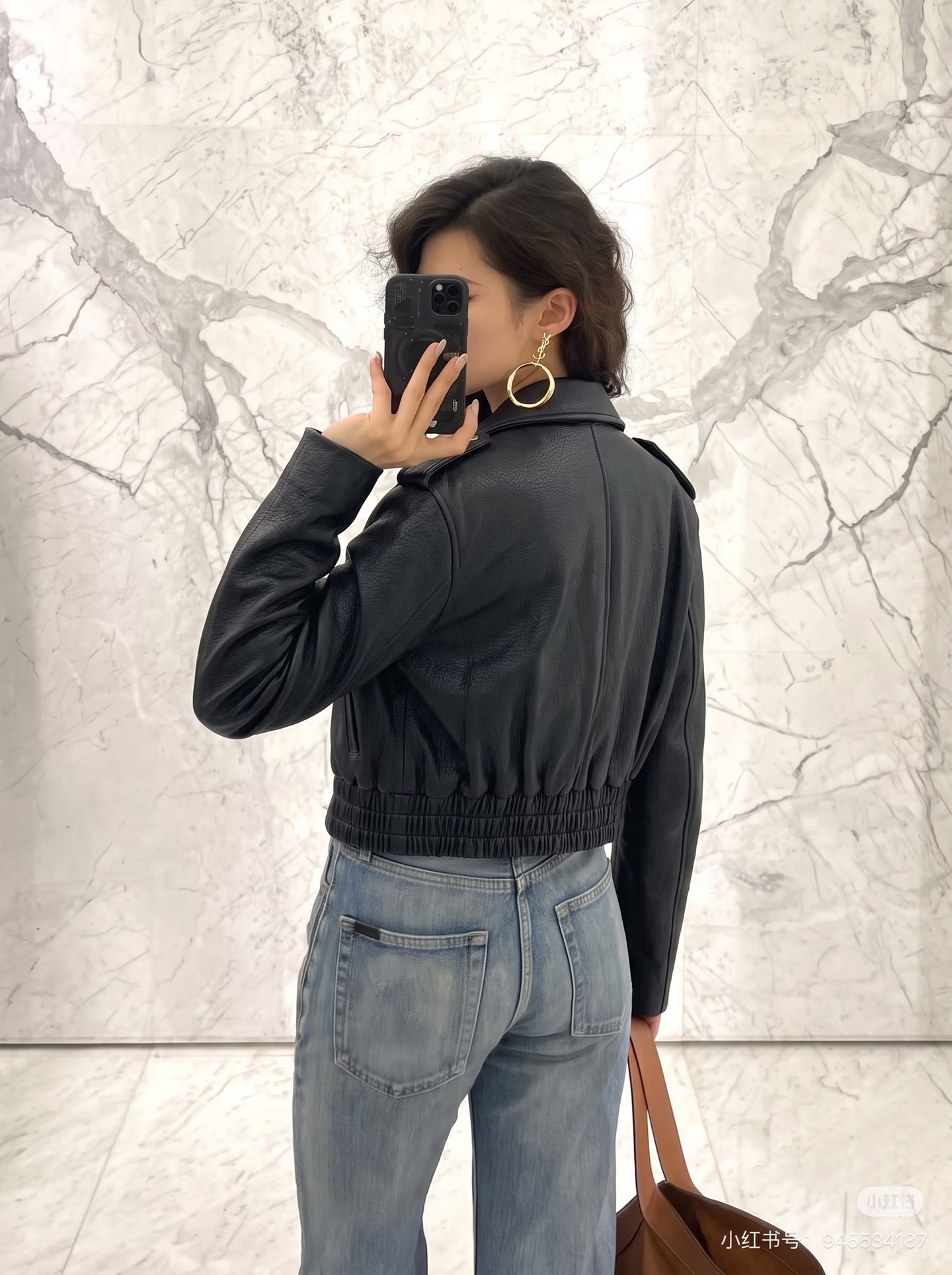 Sain 26fw cropped leather jacket