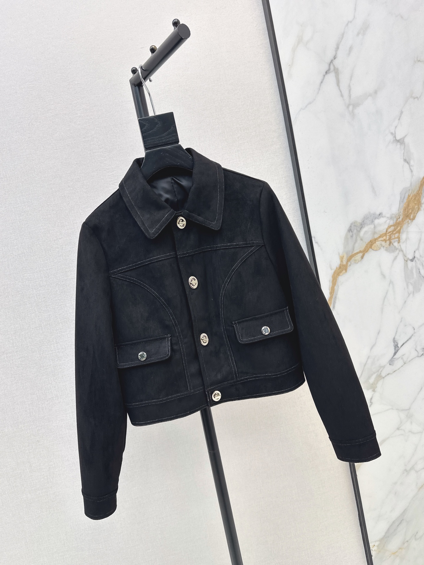 Bott 26fw suede-fleece jacket