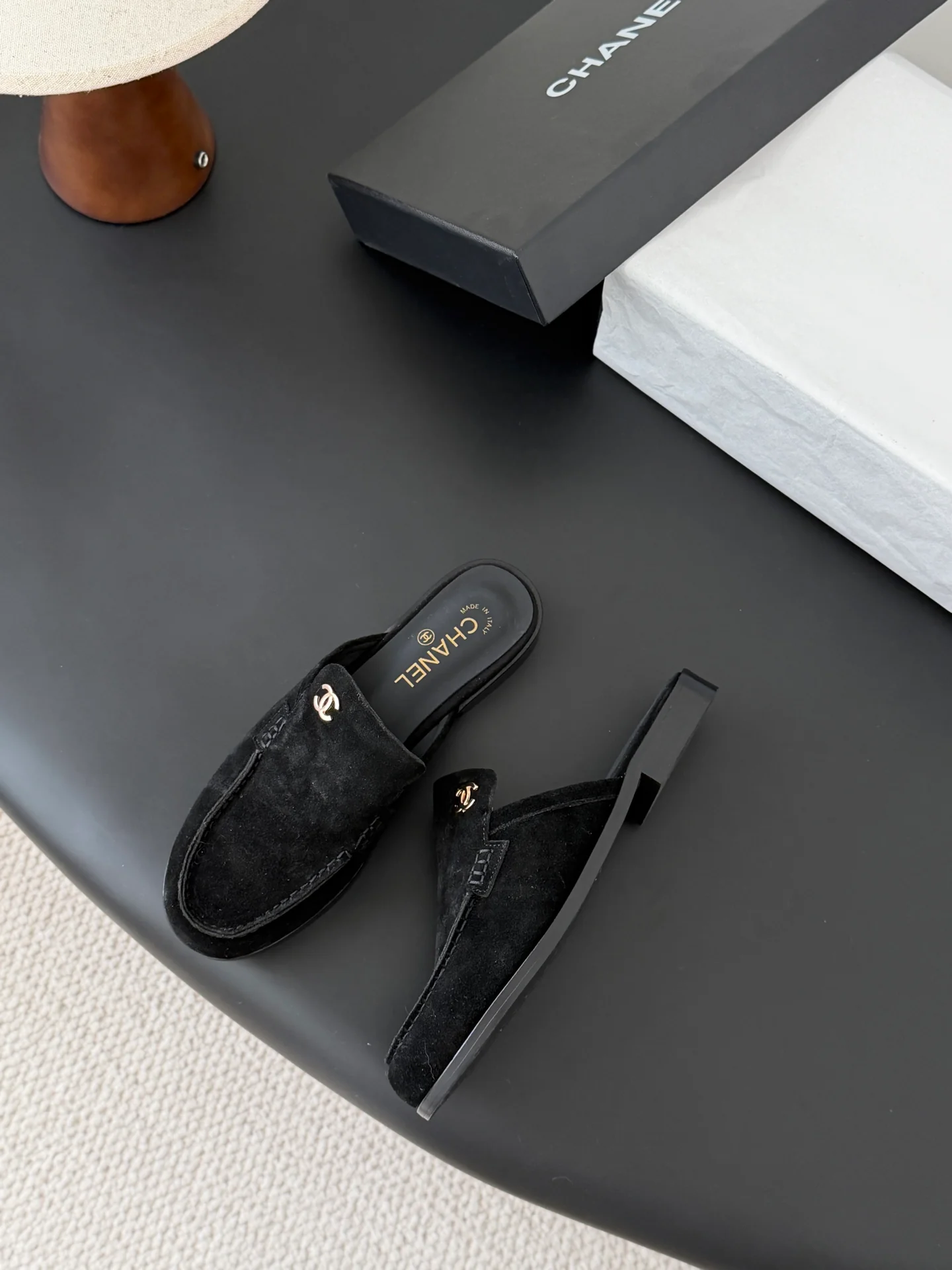 Chan 26ss slip-on loafer mules