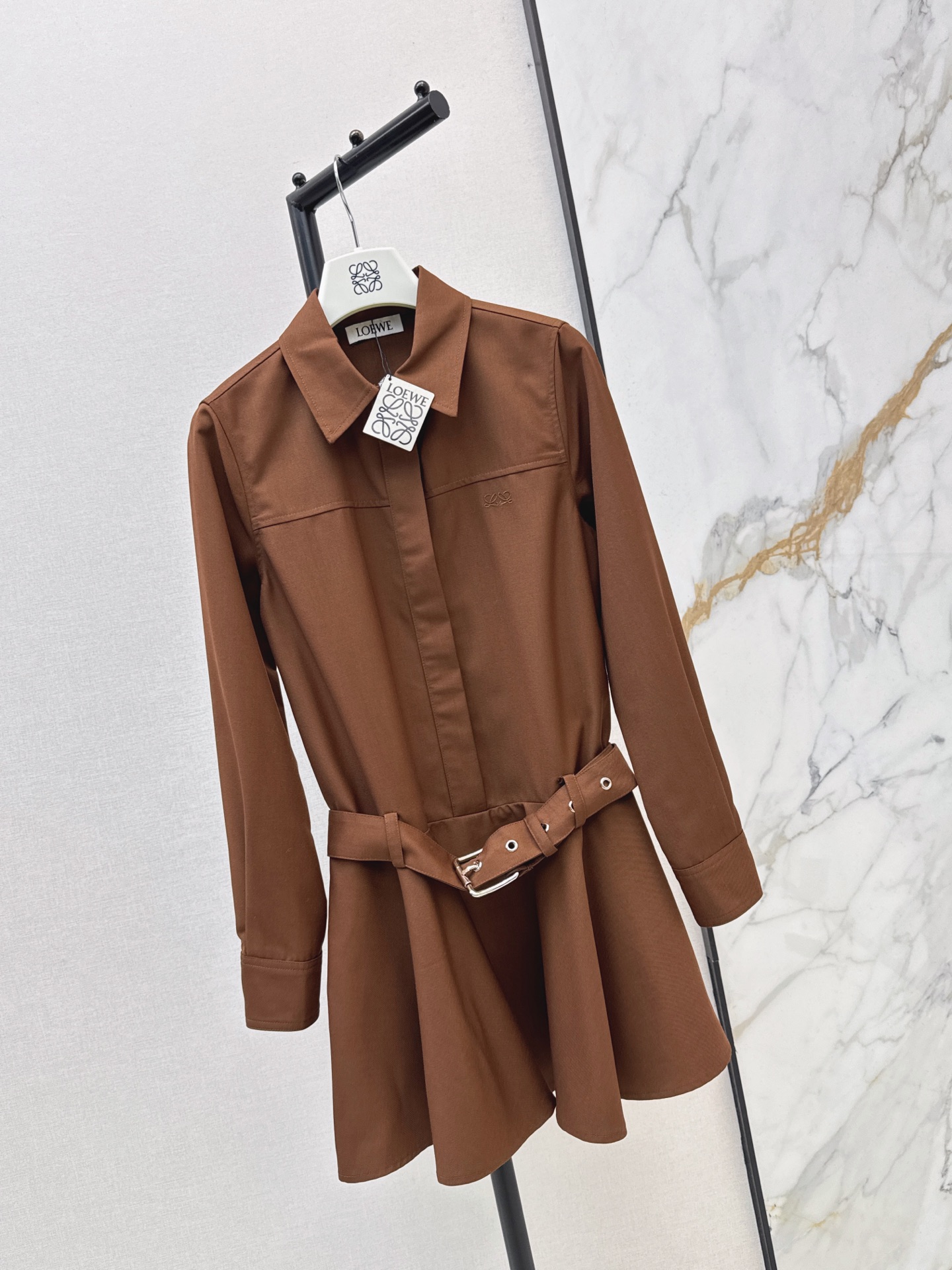 Loe 26fw belted shirt dress