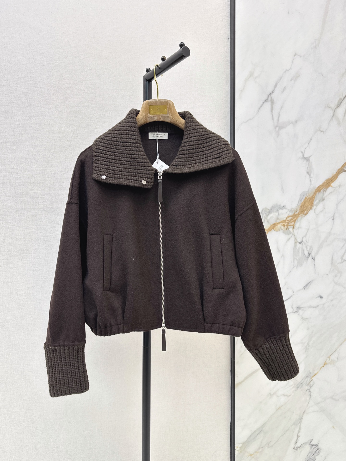 Brun 26fw woolen zipper jacket