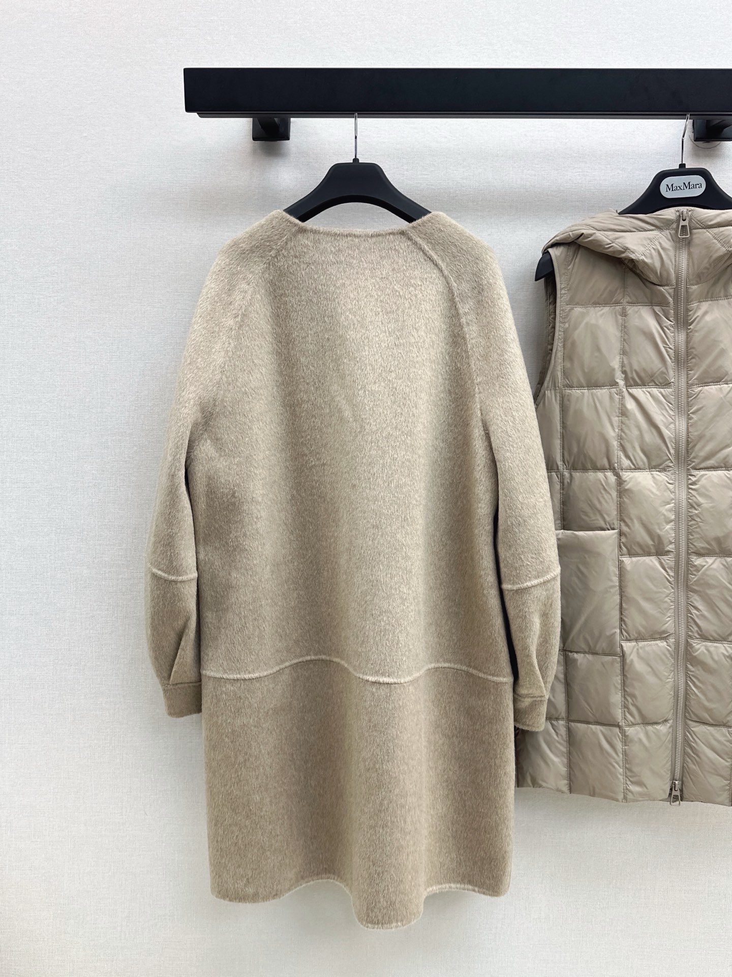 Max 26fw hooded down vest overcoats sets