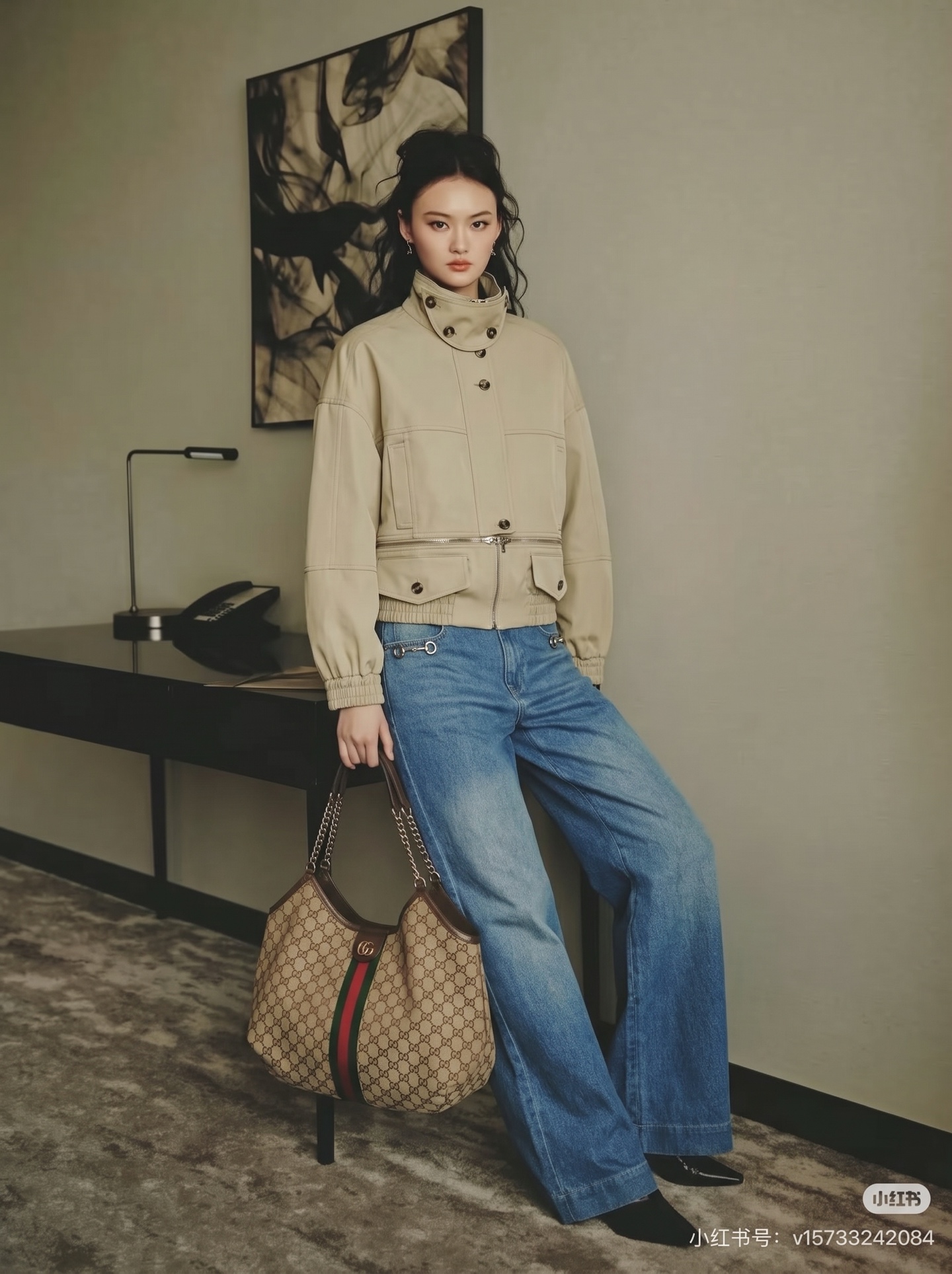 Guc 26fw stand collar jacket