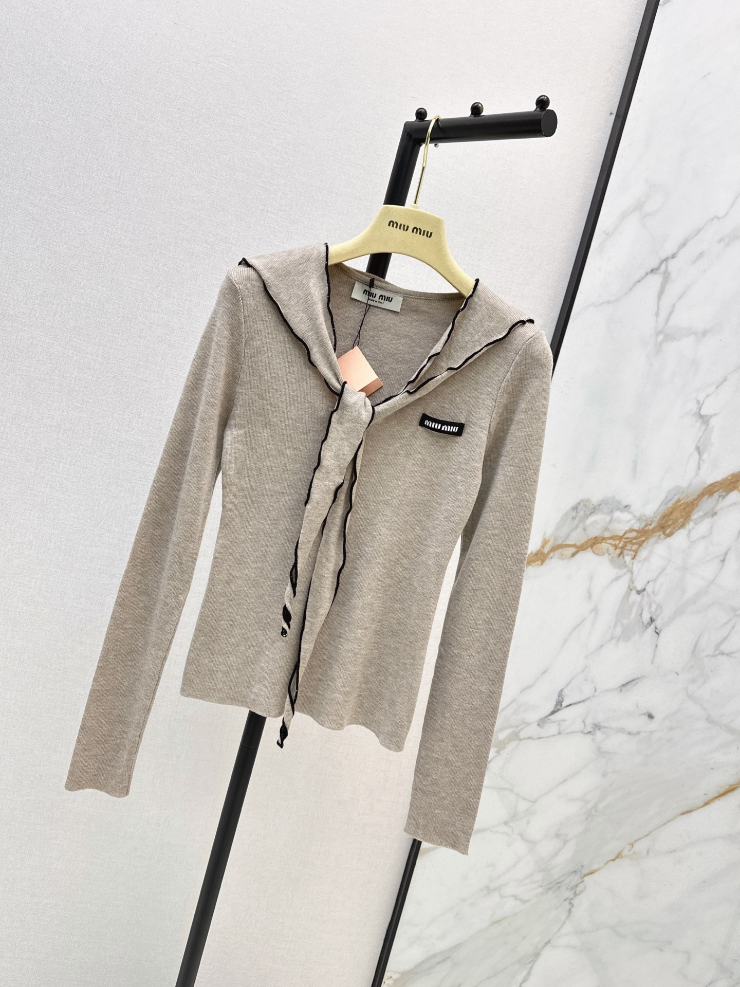 Miu 26fw contract-trim knit top