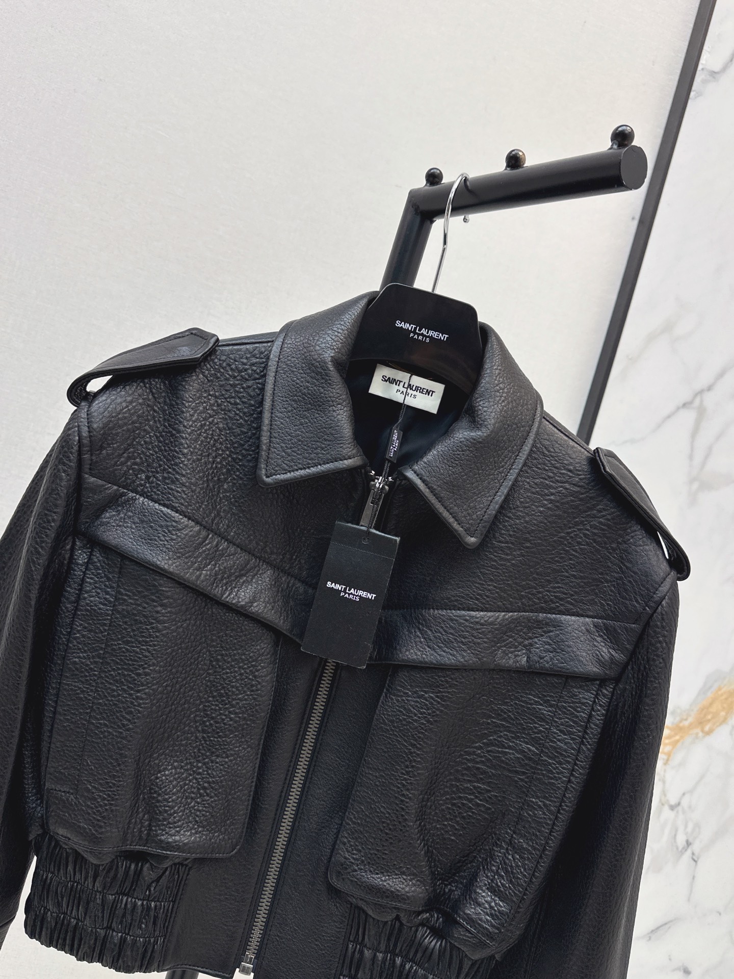 Sain 26fw cropped leather jacket