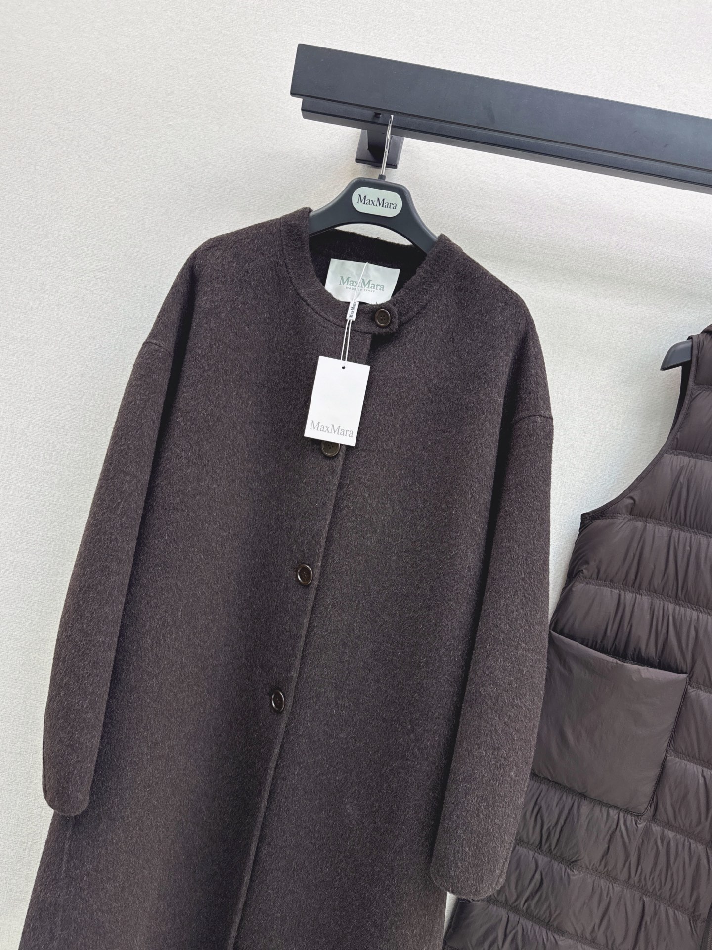 Max 26fw hooded down vest woolen overcoats sets