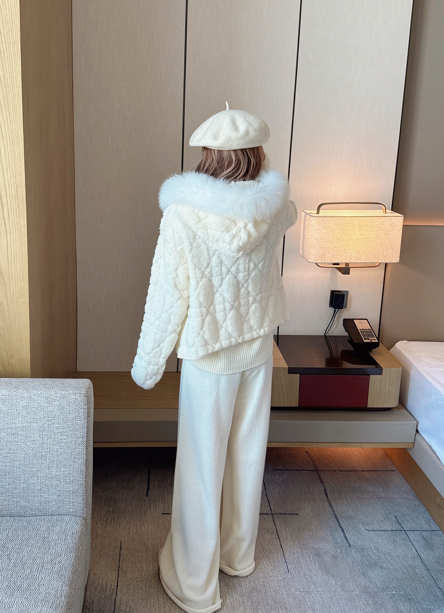 CD 26fw fur-trim hooded jacket