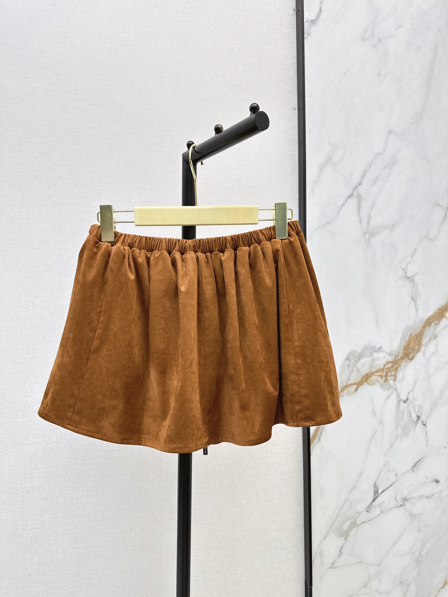 Miu 26fw suede-effect mini skirt