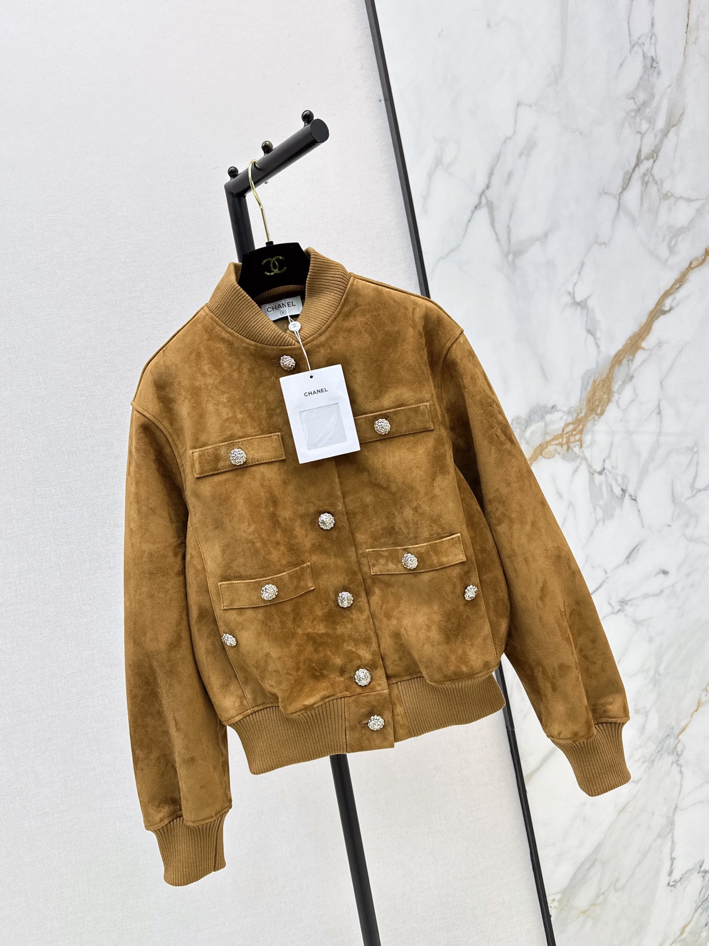 Chan 26fw suede fleece leather jacket