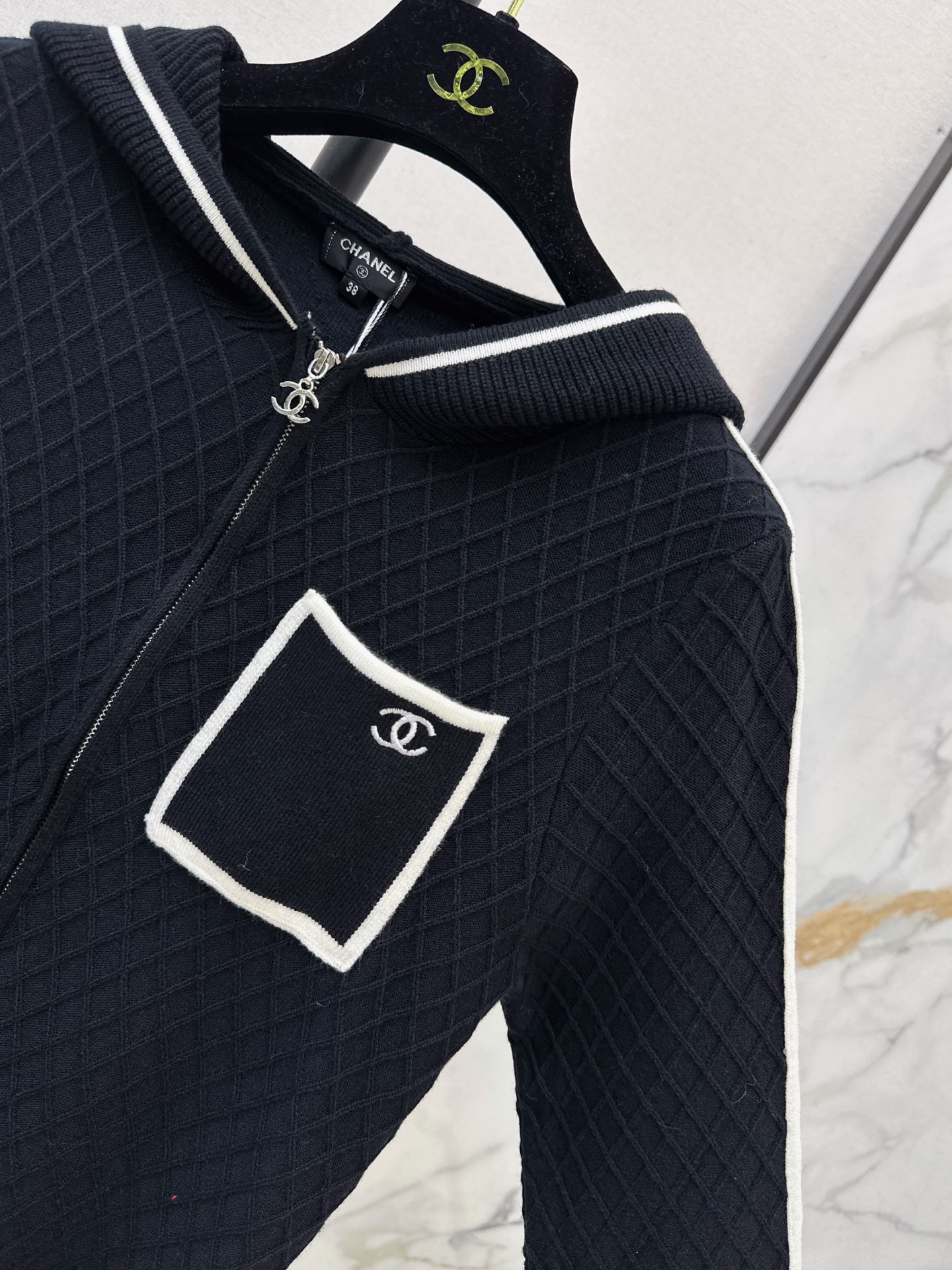 Chan 26fw hooded knit cardigan