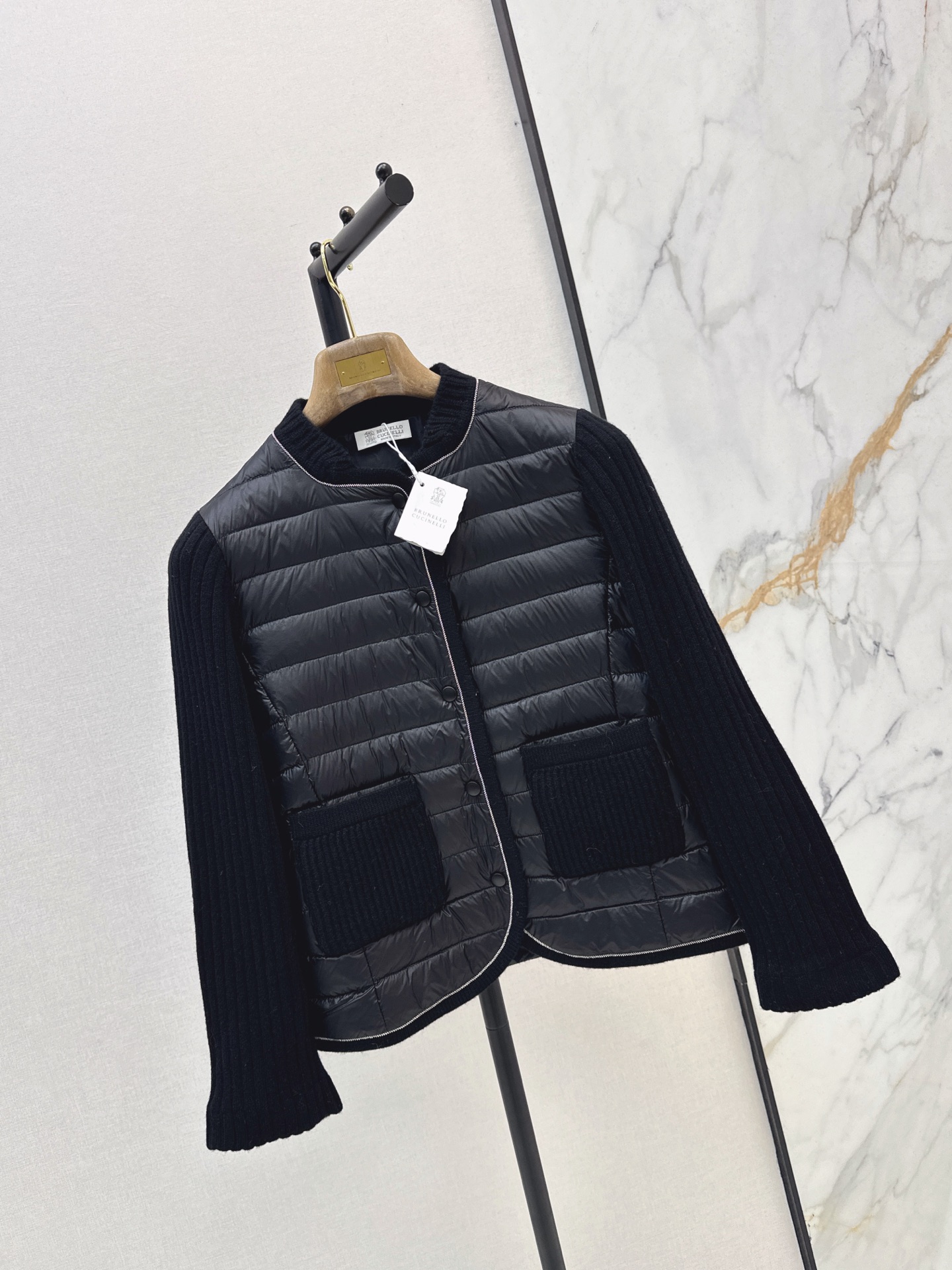 Brun 26fw wool knit contract down jacket