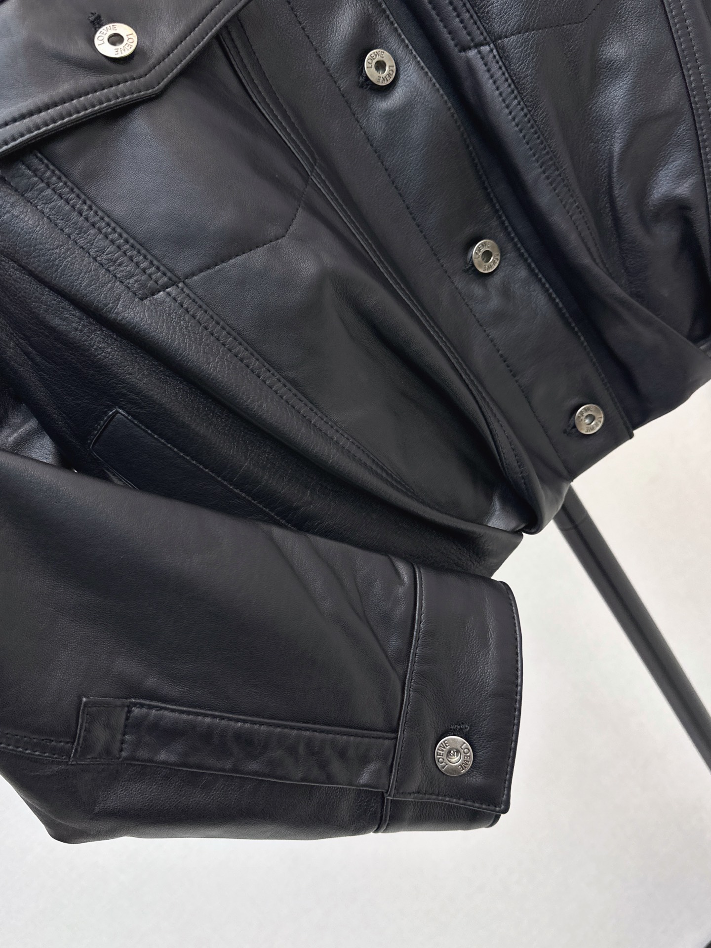 Loe 26fw Leather-Effect Trucker Jacket