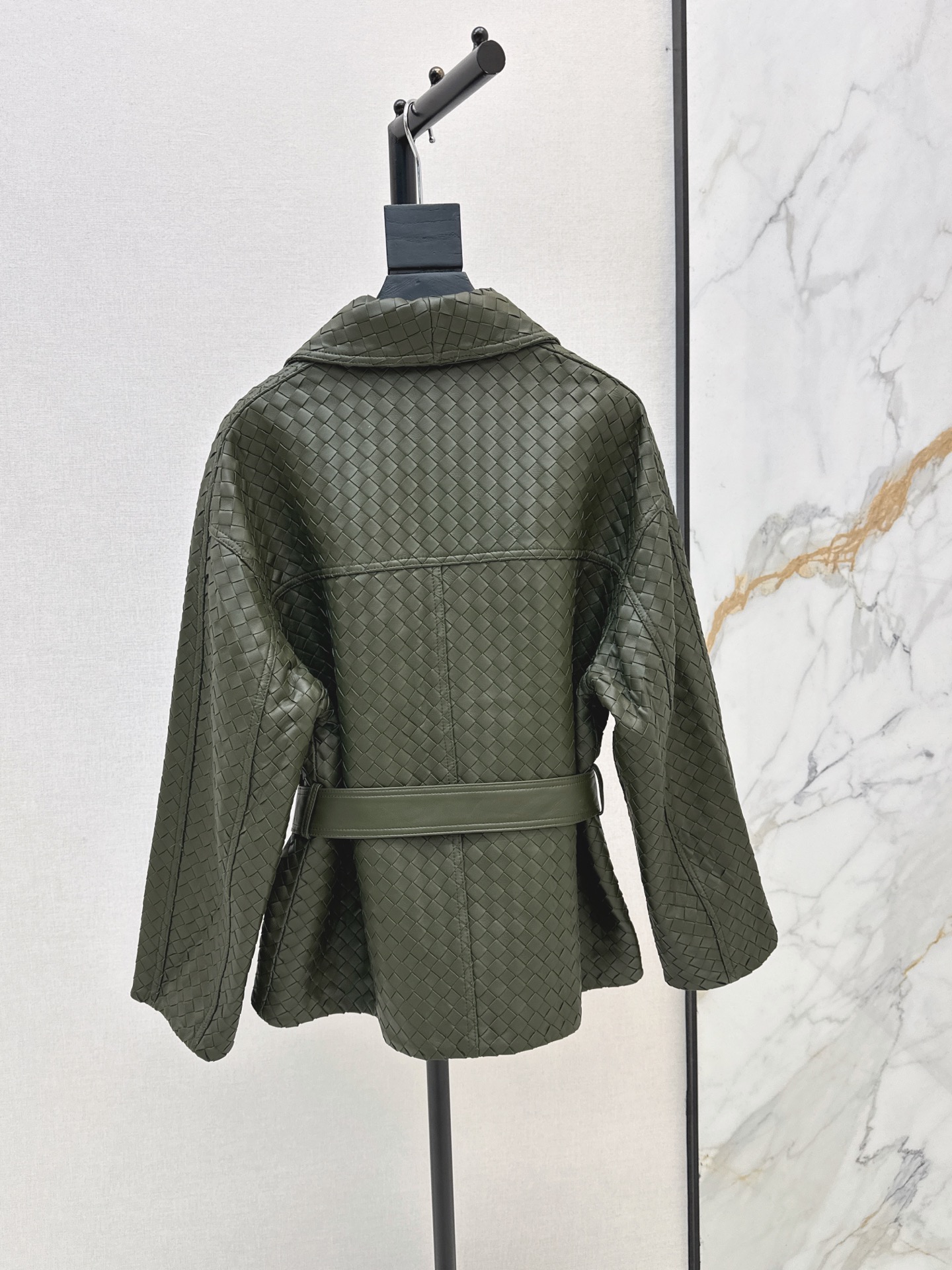 Bott 26ss leather woven jacket