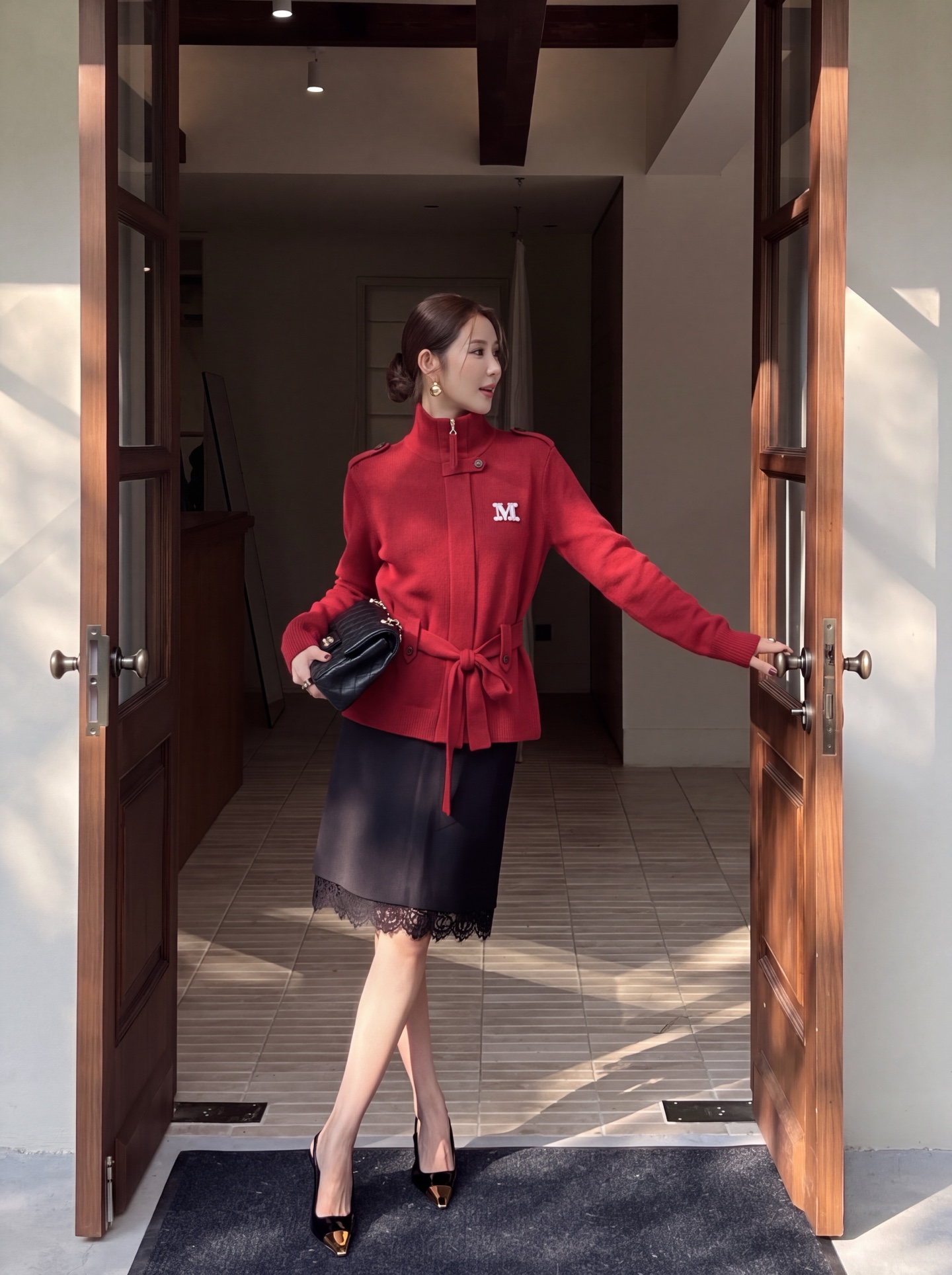 Max 26fw woolbelted cardigan