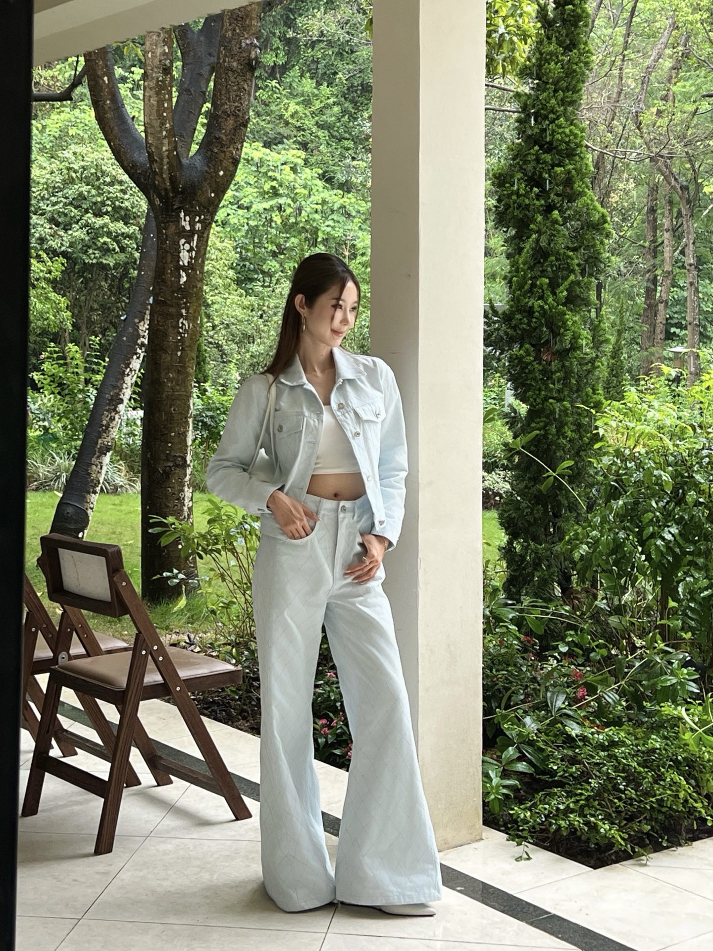 Chan 26fw embroidery denim pants