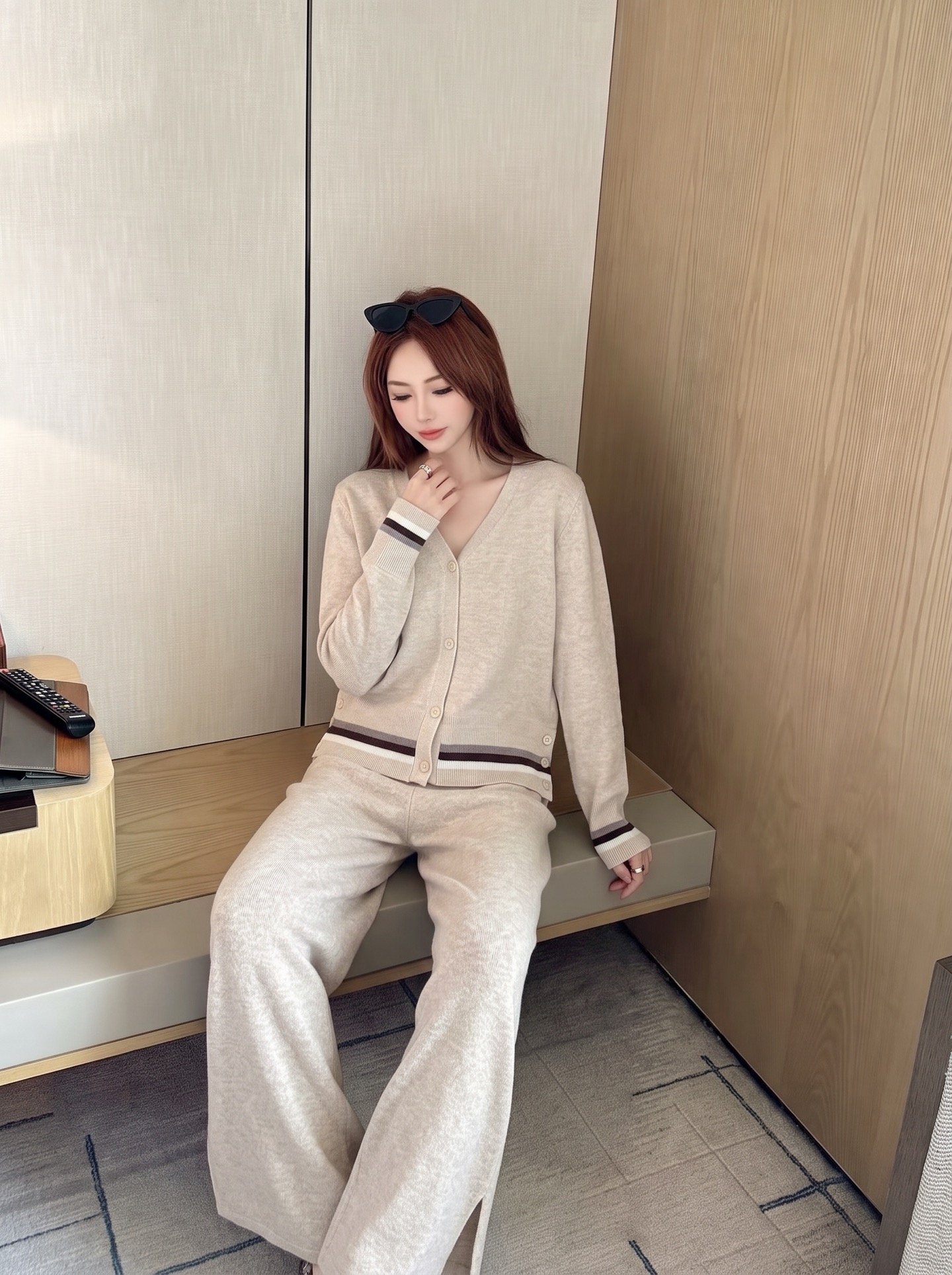 Thom 26fw wool cardigan pant sets