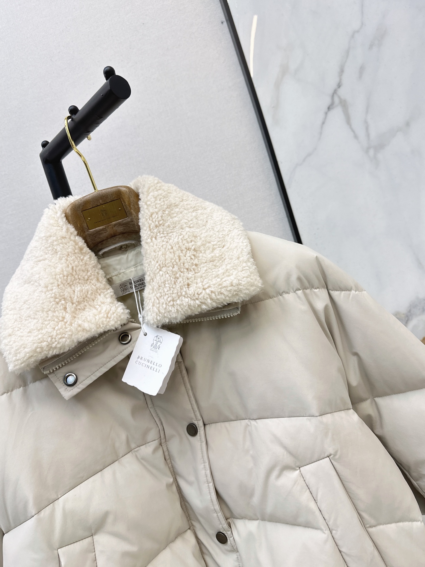 Brun 26fw fur-trim down jacket