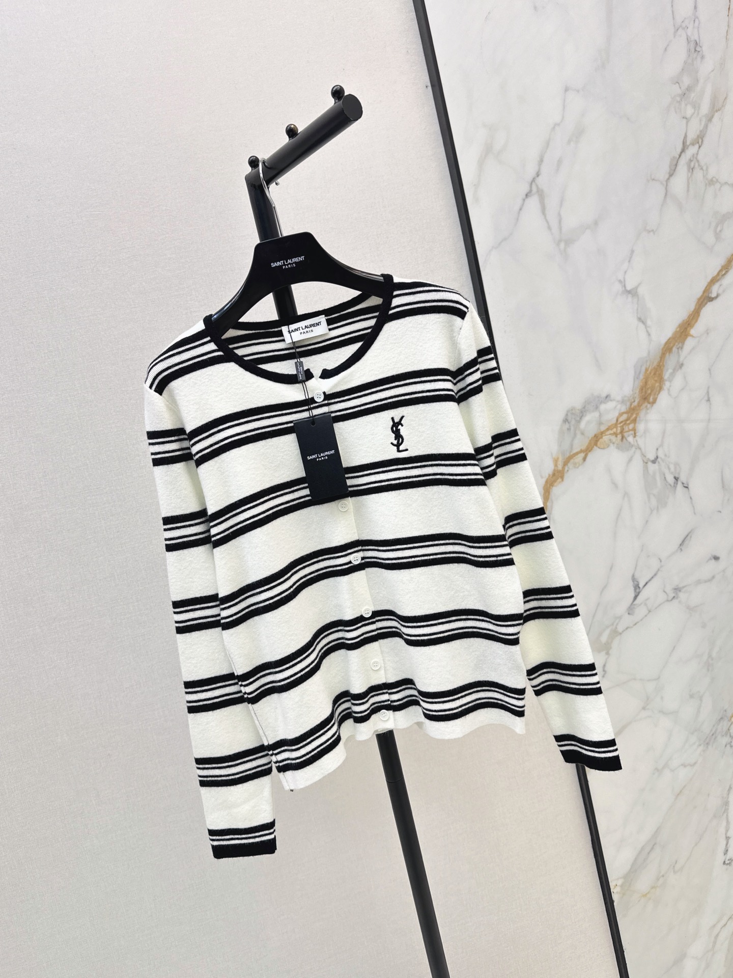 Sain 26fw stripe knit cardigan