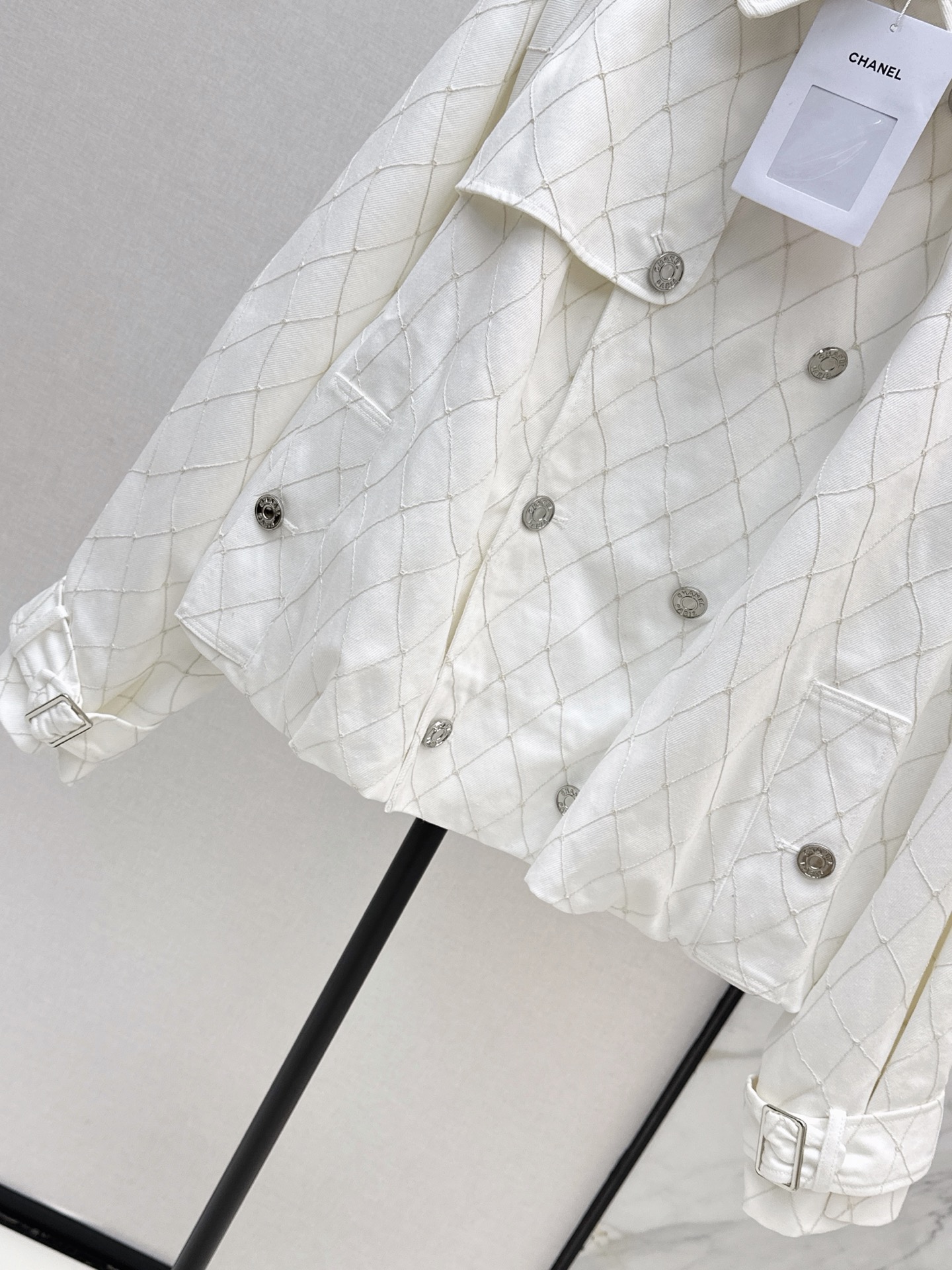 Chan 26fw cropped denim trench coats