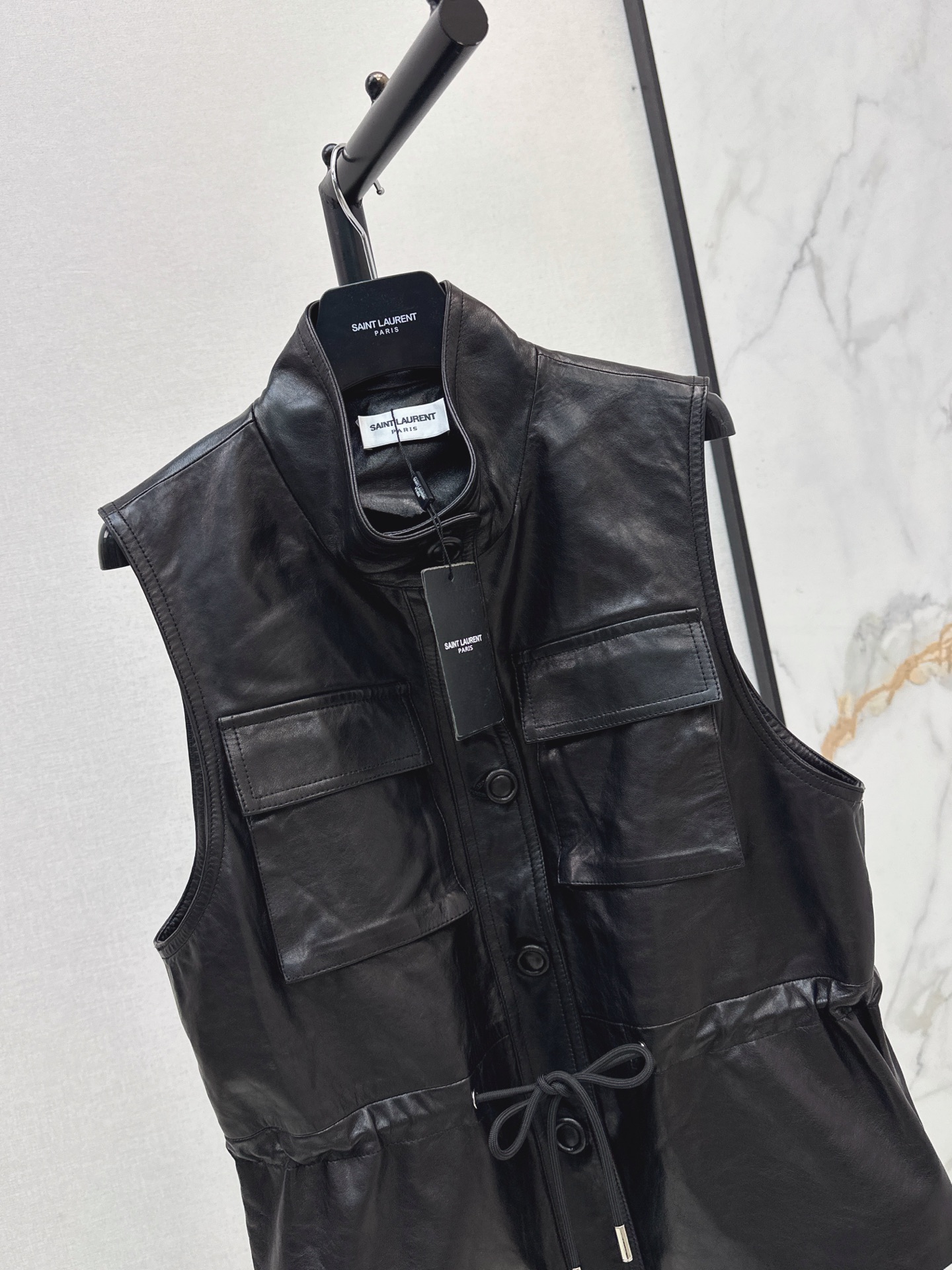 Sain 26fw leather vest jacket