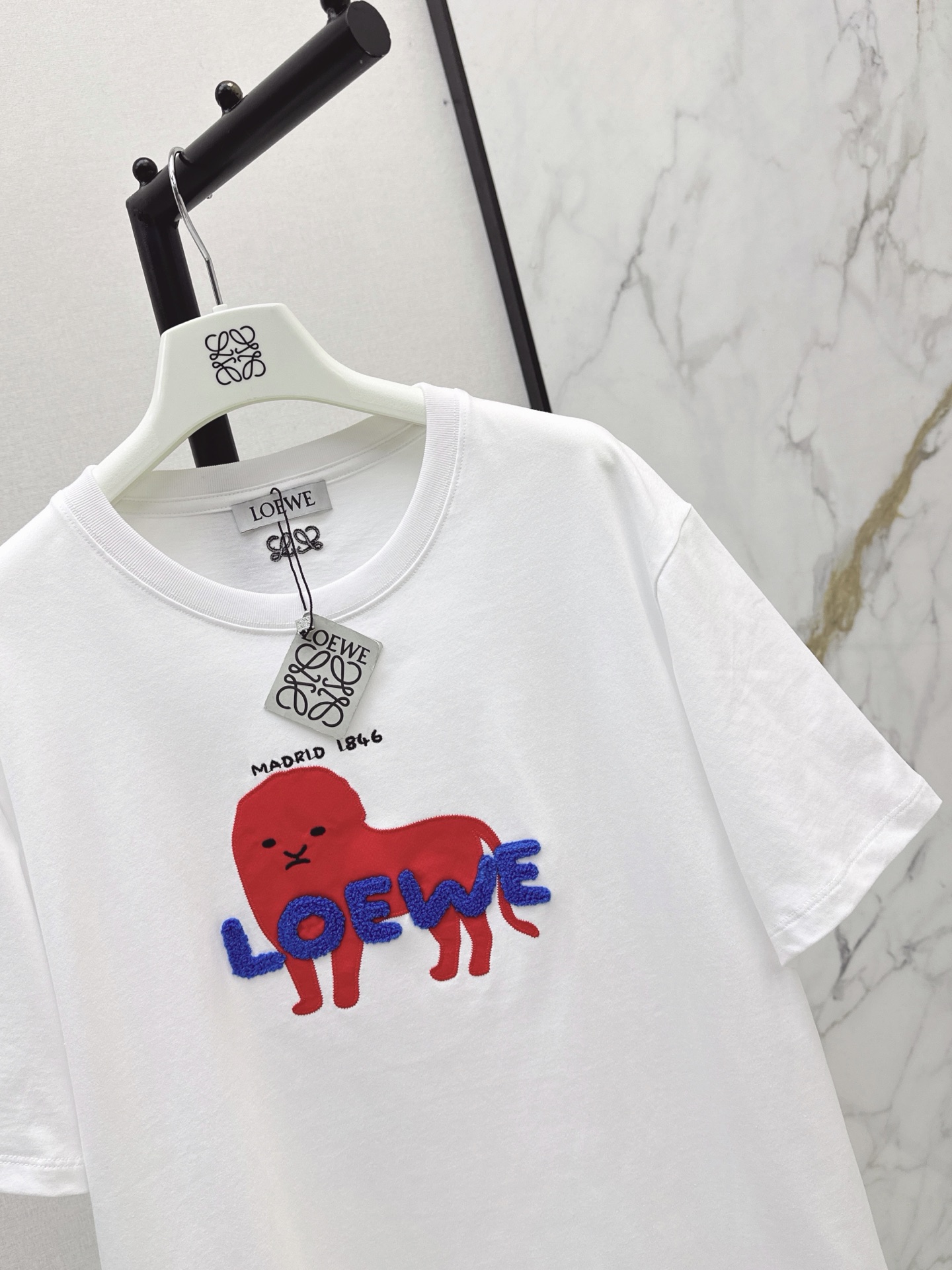 Loe 26ss print embroidery t-shirt