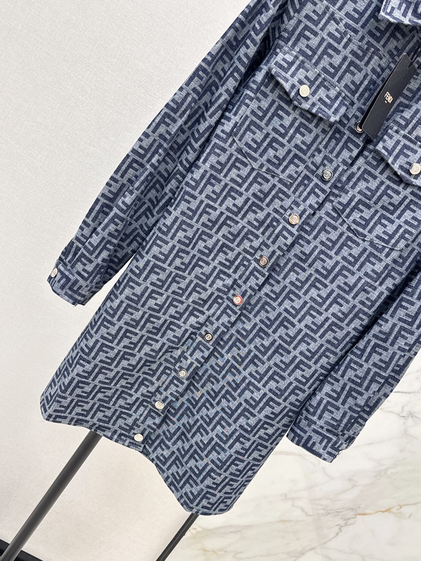 Fen 26fw jacquard denim dress
