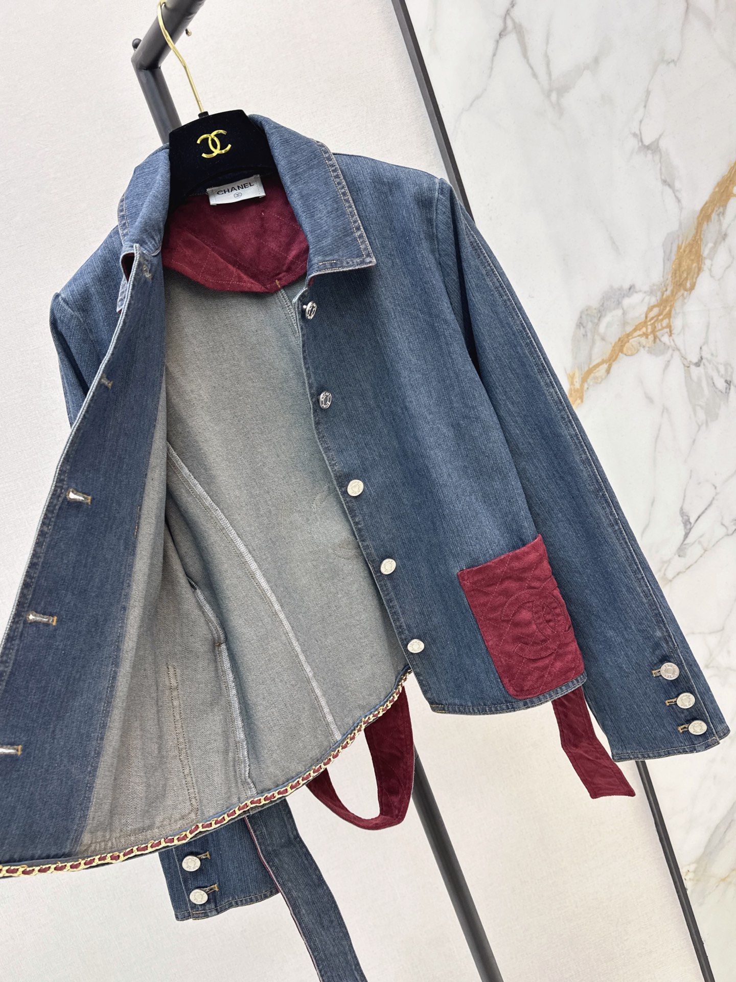 Chan 26fw belted denim jacket