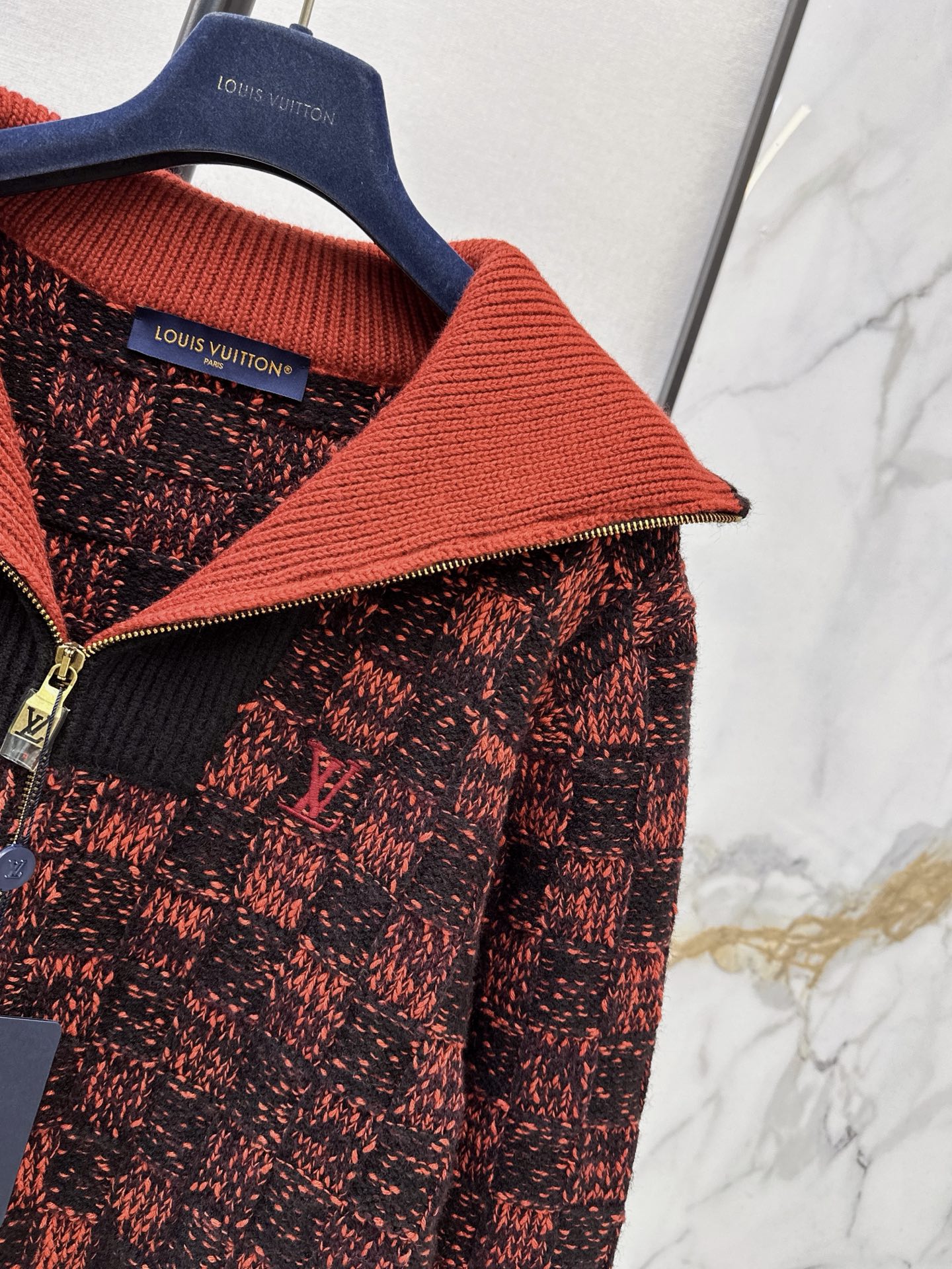 Loui 26fw jacquard zipper sweater