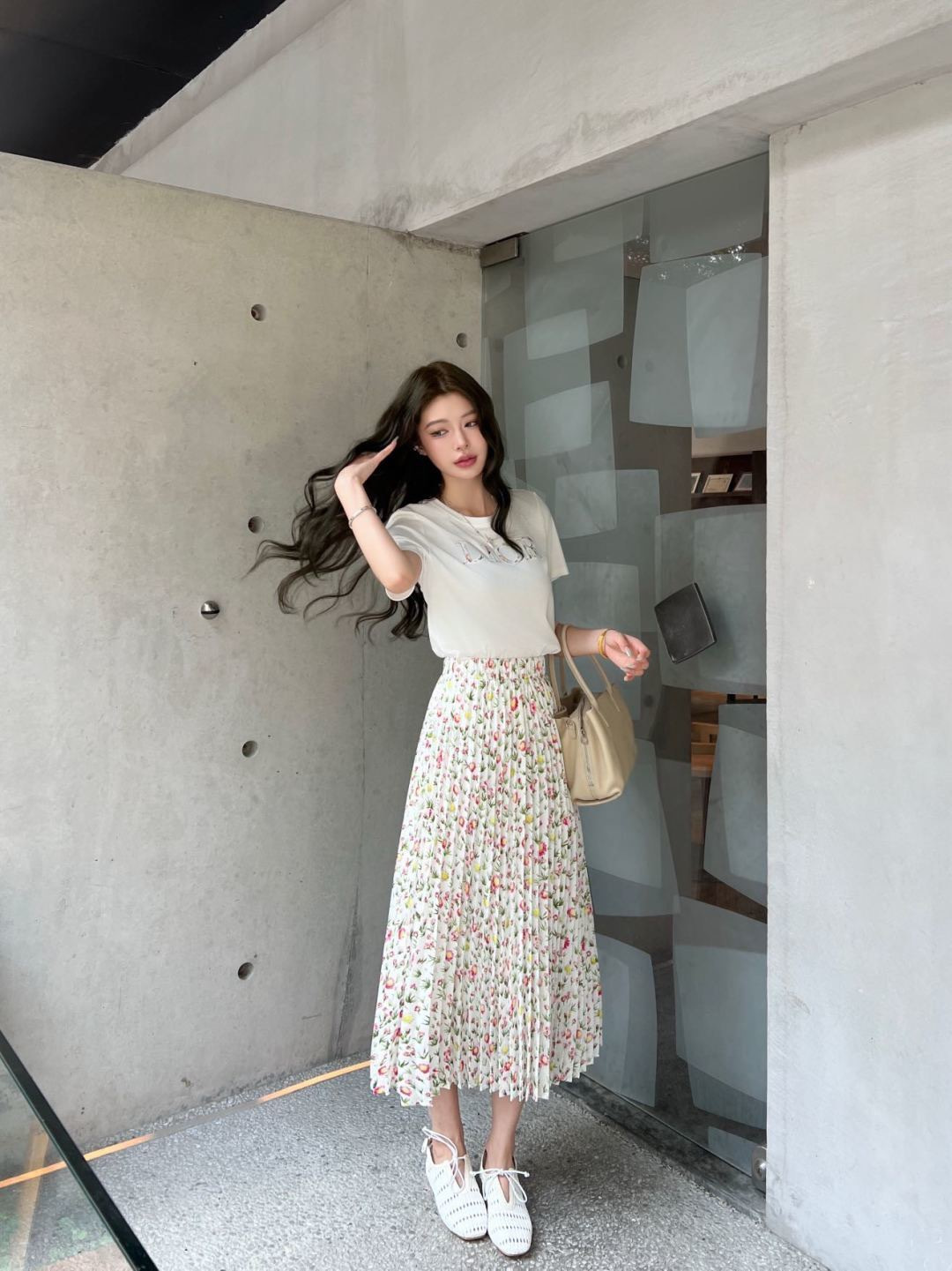 CD 26ss t-shirt & print skirt sets